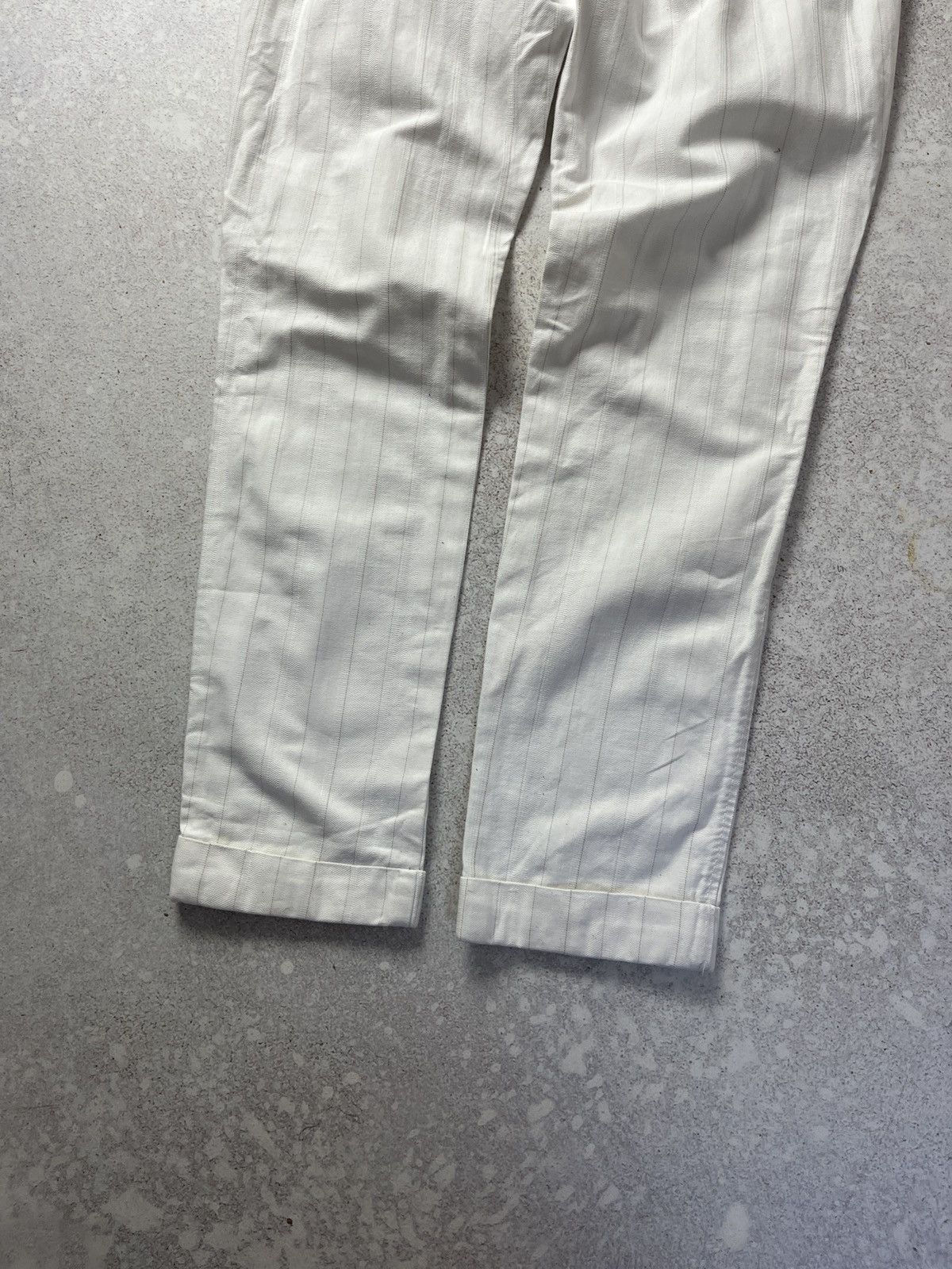 Marithe + Francois Girbaud Vintage Marithe Francois Girbaud White Striped Jeans Size US 29 - 2 Thumbnail