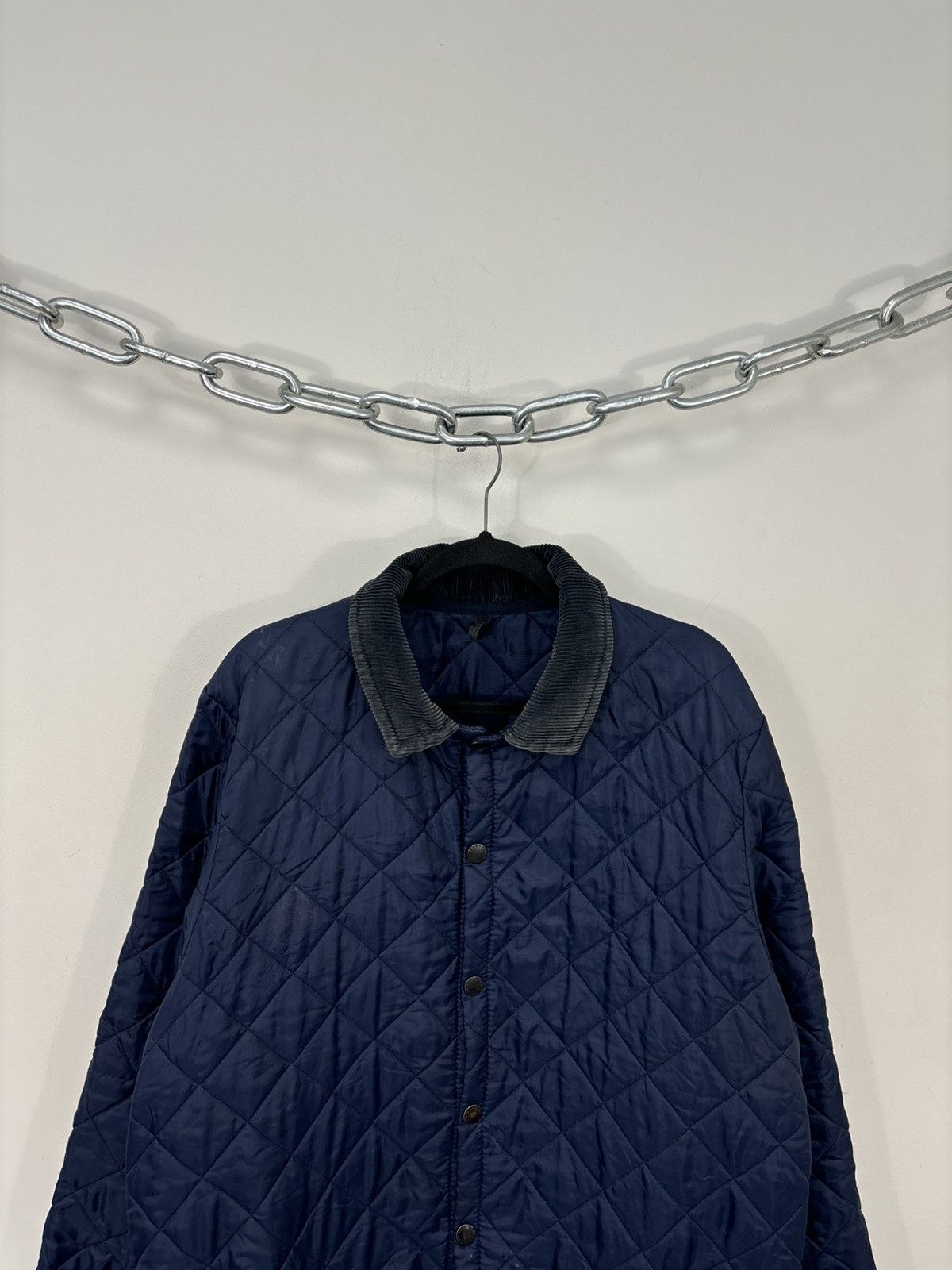 Barbour Barbour Vintage Liddesdale Navy Blue Hunting Quilted Jacket Size US XL / EU 56 / 4 - 4 Thumbnail