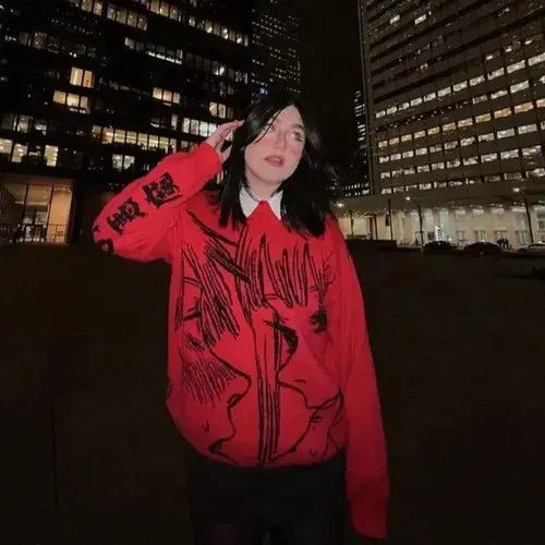 Japanese Brand Hip Hop Women Streetwear Harajuku Knitted Size ONE SIZE - 2 Thumbnail
