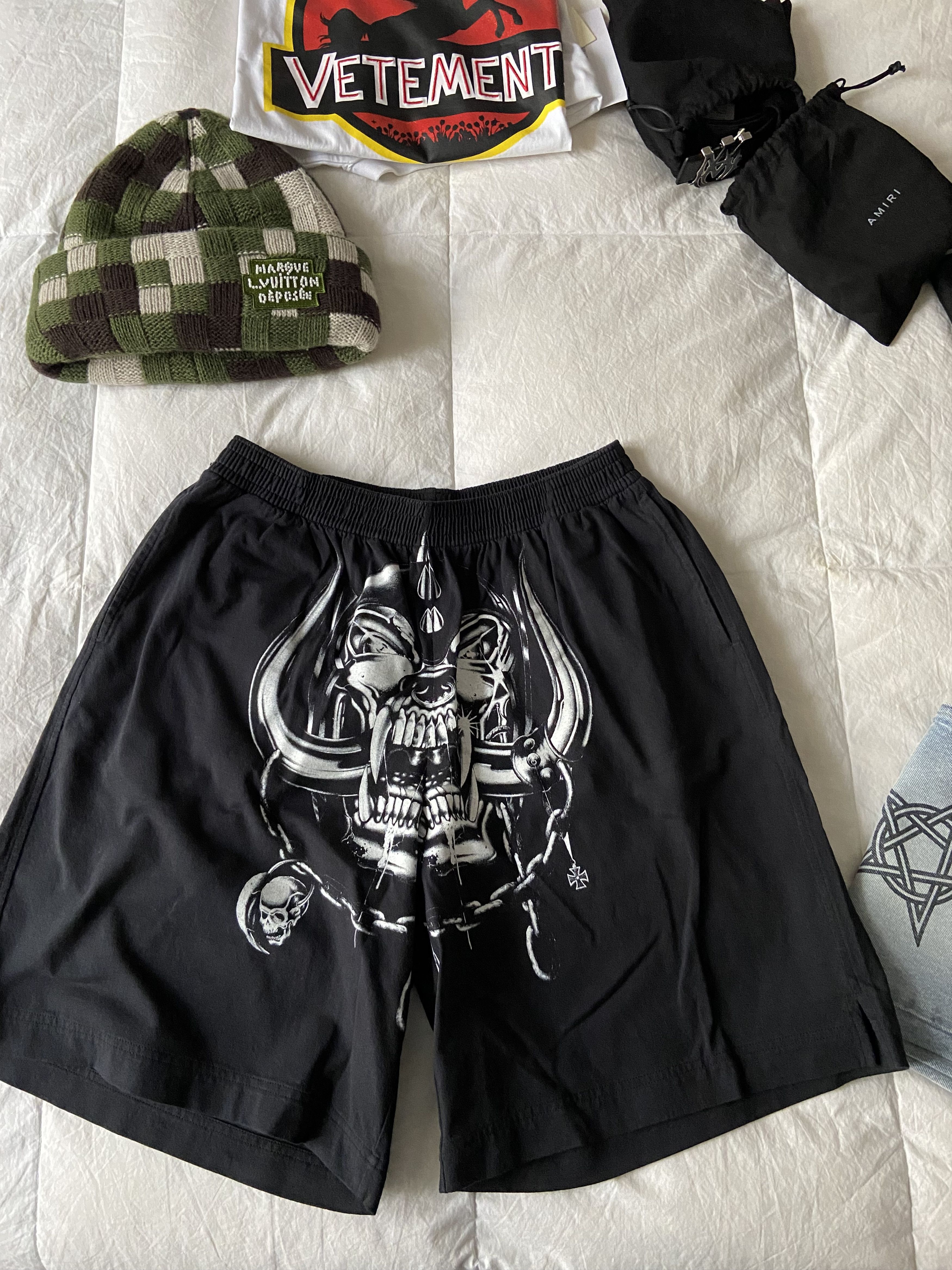 Vetements New VETEMENTS motorhead edition skull shorts Size US 34 / EU 50 - 1 Thumbnail