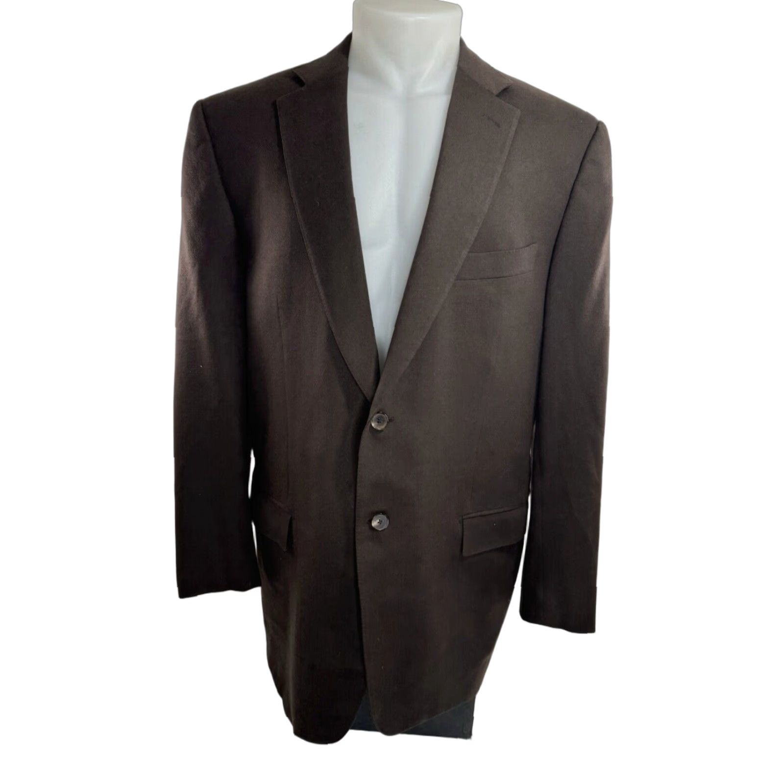 Ermenegildo Zegna Ermenegildo Zegna Blazer Mens 46 LONG Cashmere Brown Jacket Shirt Coat Long 32" 25.5" 23" 20.5" Mens Size 46R - 1 Thumbnail
