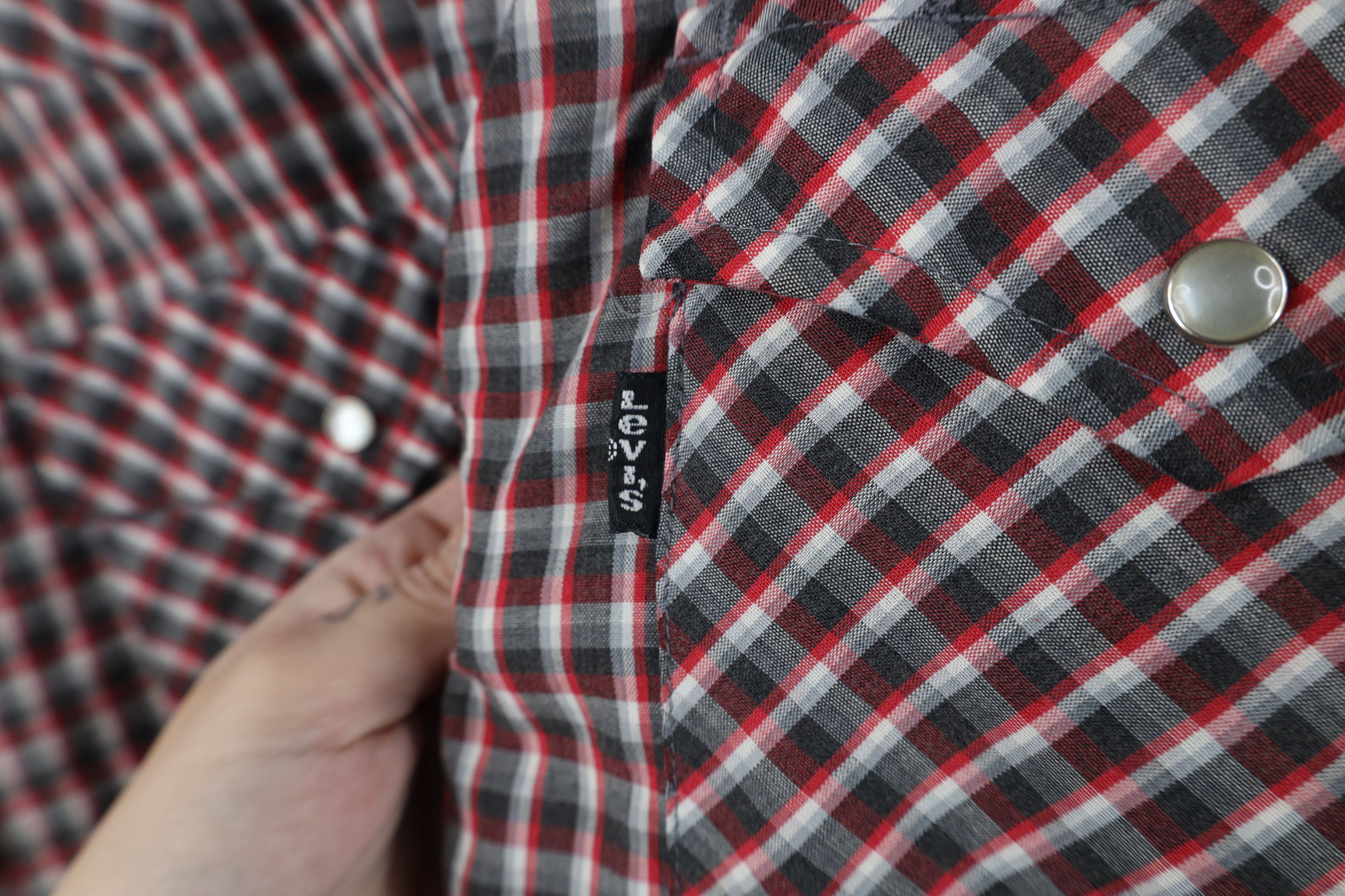 Levi's Vintage 80s 90s Levis Cowboy Button Short Sleeve Shirt Plaid Size US L / EU 52-54 / 3 - 4 Thumbnail