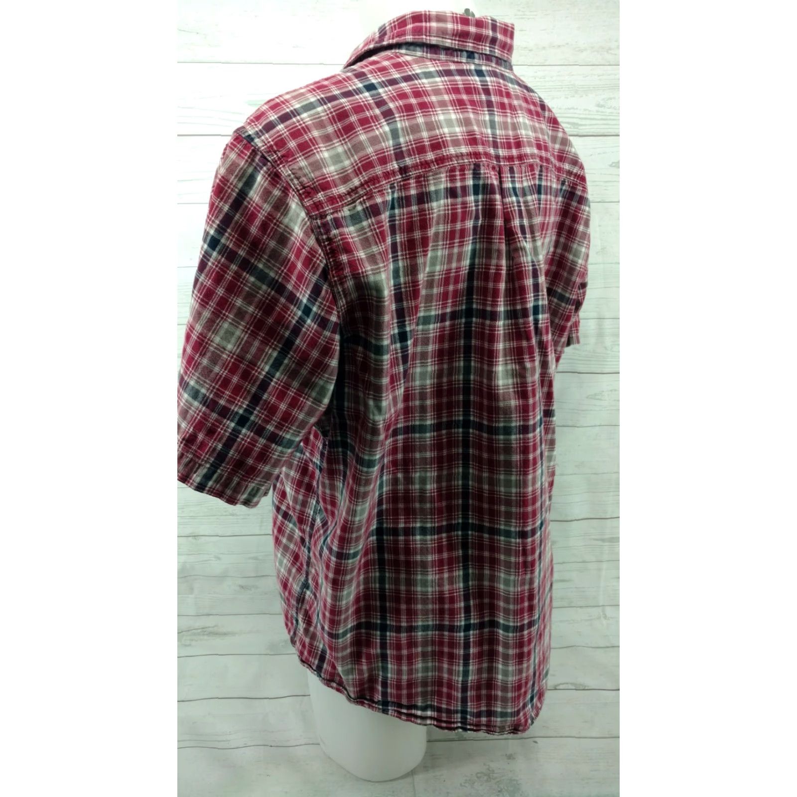 Carhartt Carhartt Button-Down Shirt Mens 2XL Red Gray Plaid Short Sleeve Relaxed Button Up Size US 39 - 7 Thumbnail