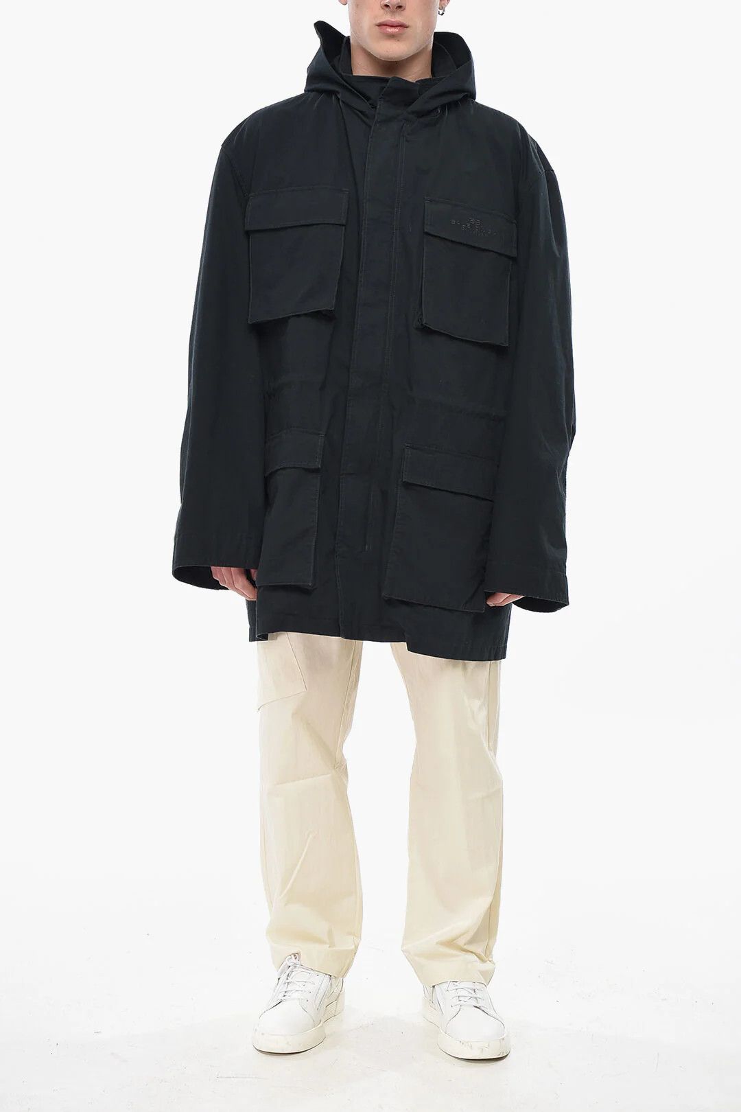 Balenciaga og1mm0426 Cotton Utility Jacket in Black Size US M / EU 48-50 / 2 - 4 Thumbnail