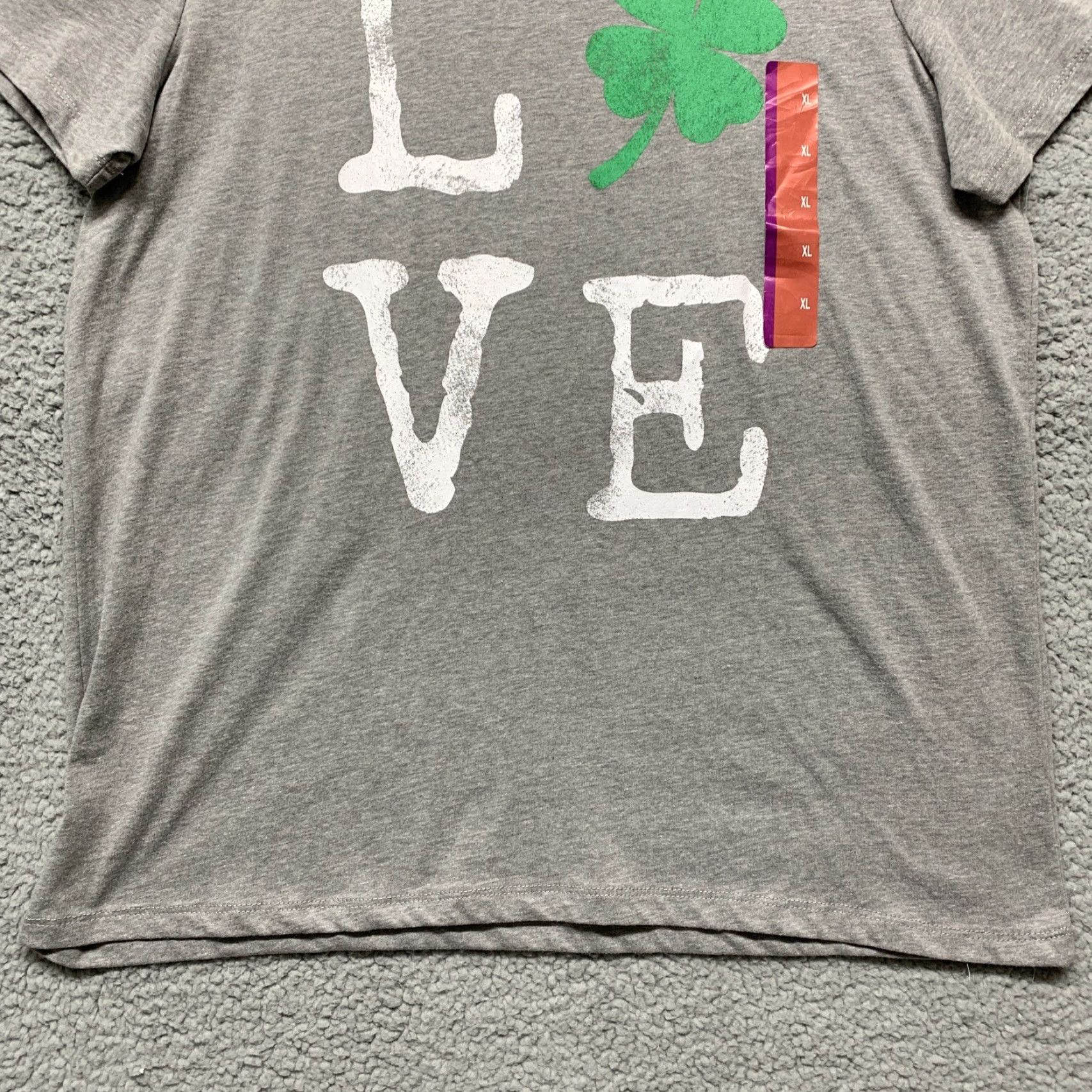 Vintage Grayson Threads T-Shirt Woman’s Irish Gray XL LOVE Four Leaf Clover Shirt Womens XL Gray Clover Size XL / US 12-14 / IT 48-50 - 3 Thumbnail