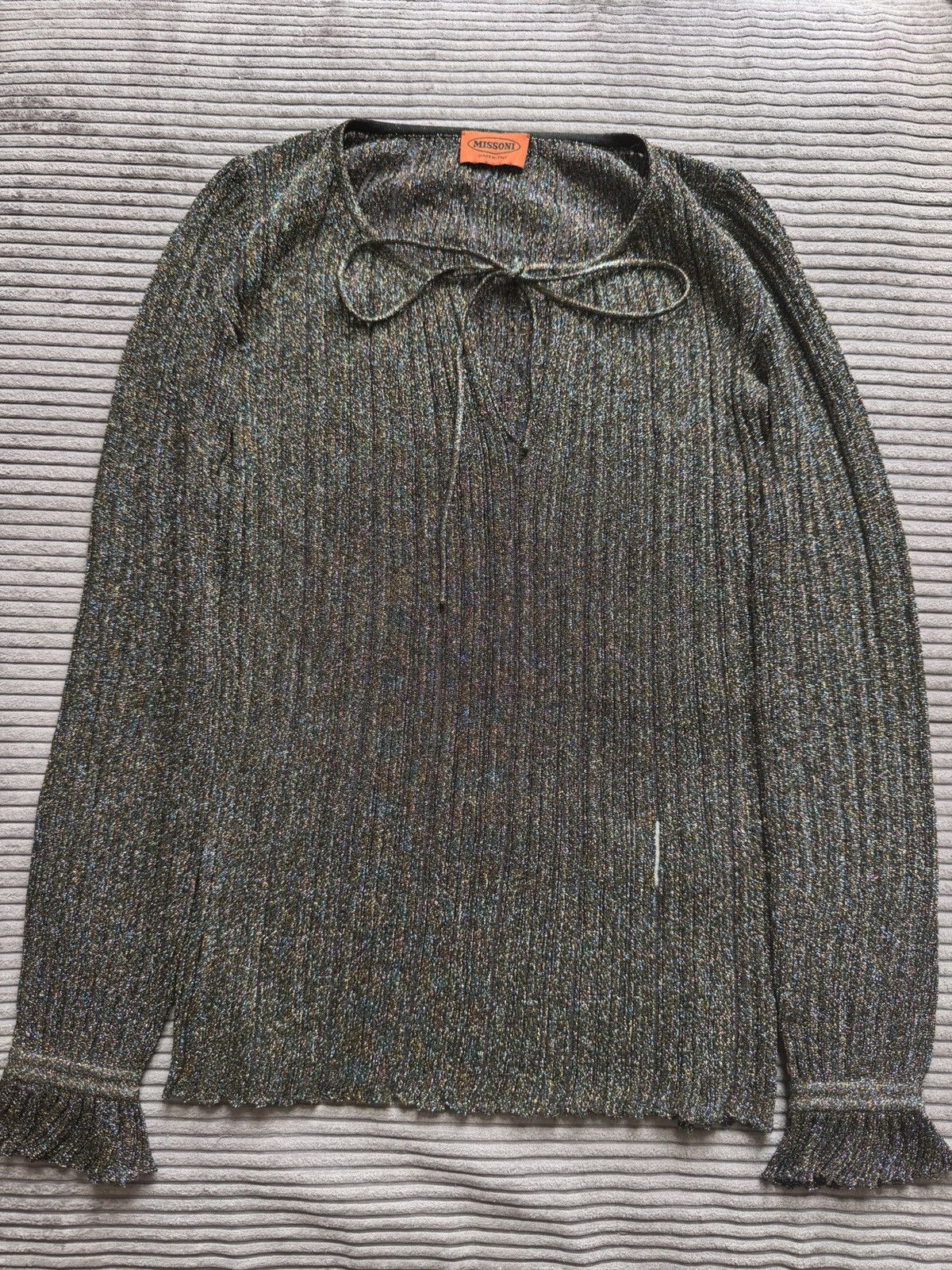 Missoni Vintage Missoni pleated glittered Tied Woman 42it Blouse Size M / US 6-8 / IT 42-44 - 1 Thumbnail