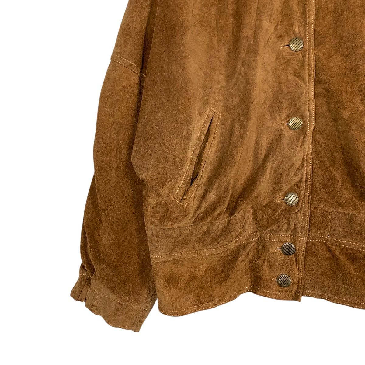 Vintage 80s SACIP Made in Italy Deer Suede Leather Jacket #2552-C115 Size US M / EU 48-50 / 2 - 3 Thumbnail