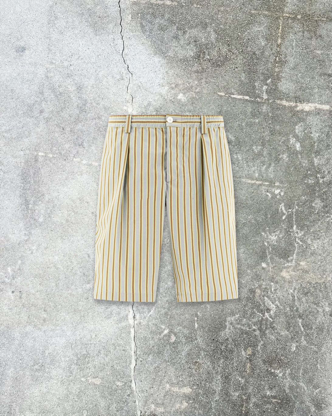 image of Marni Striped Poplin Shorts in Grey, Men's (Size 36)