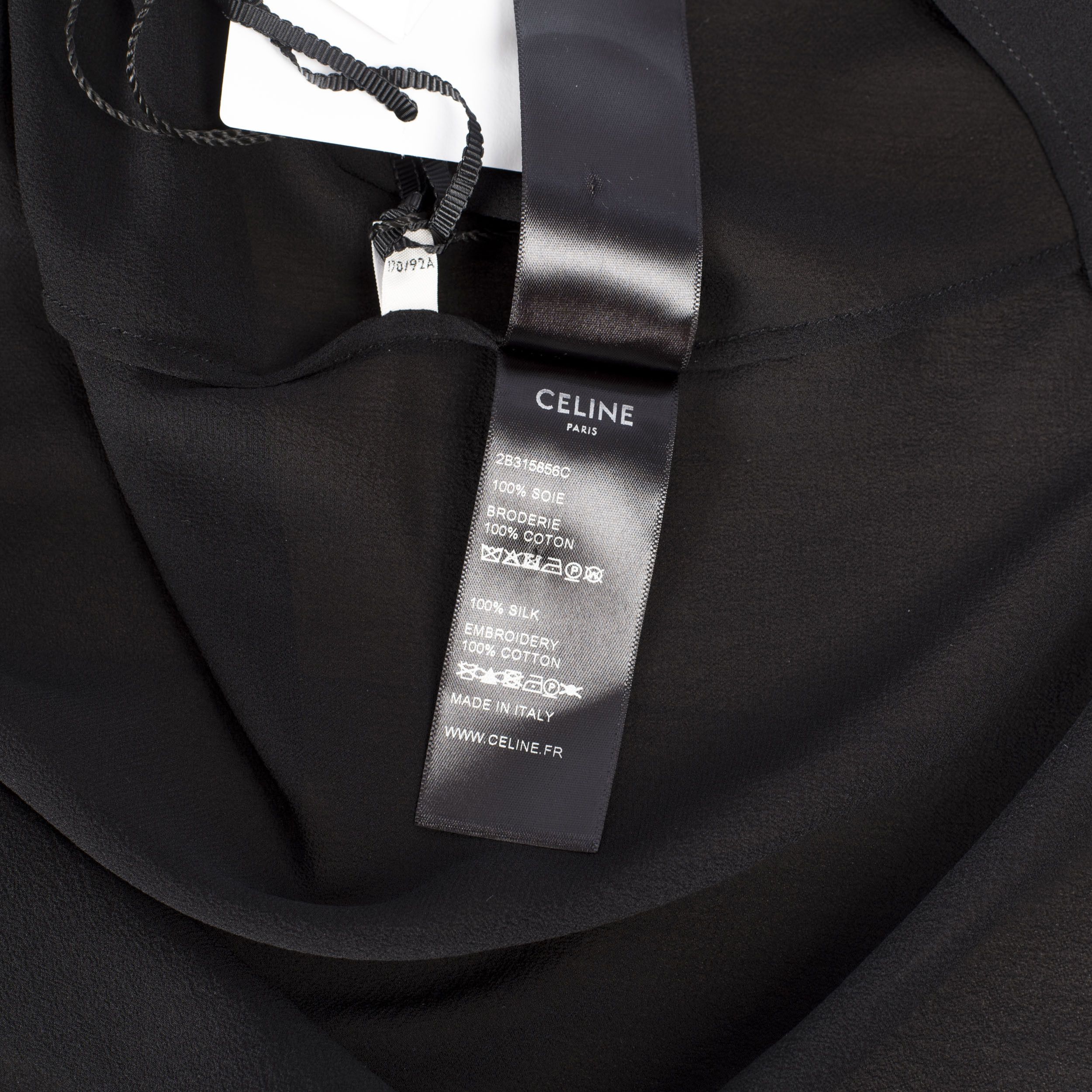 Celine Black Frilled Blouse In Silk Crêpe Size M / US 6-8 / IT 42-44 - 14 Thumbnail