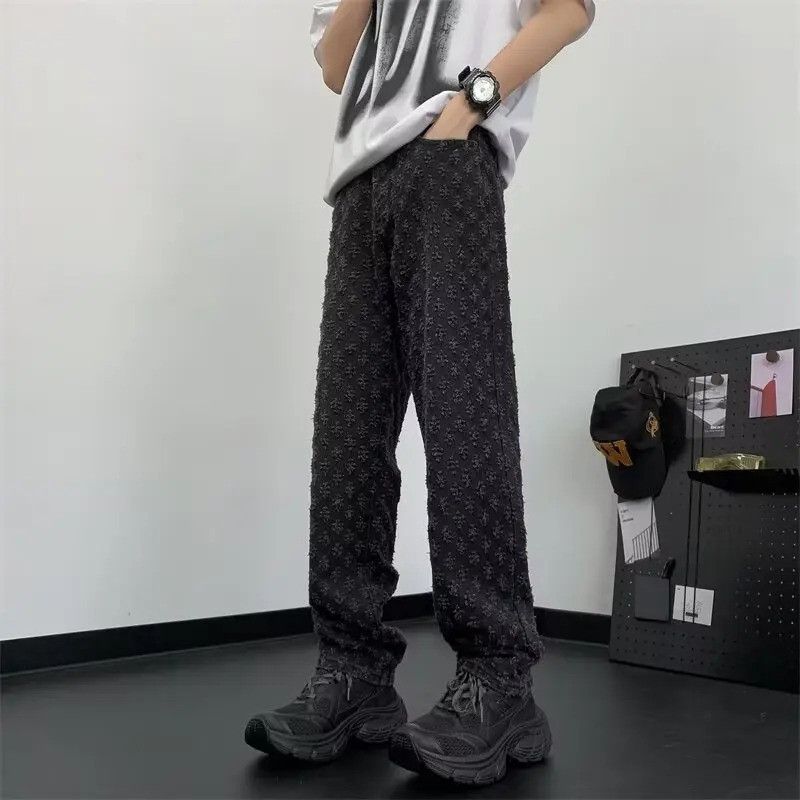 Jean Jacquard Straight Jeans Size US 33 - 2 Thumbnail