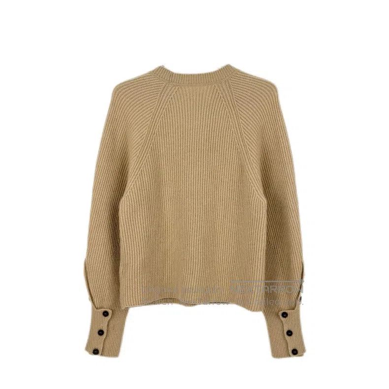 Hermes Hermes Khaki Vertical Stripe Cashmere Sweater Size XS / US 0-2 / IT 36-38 - 2 Thumbnail