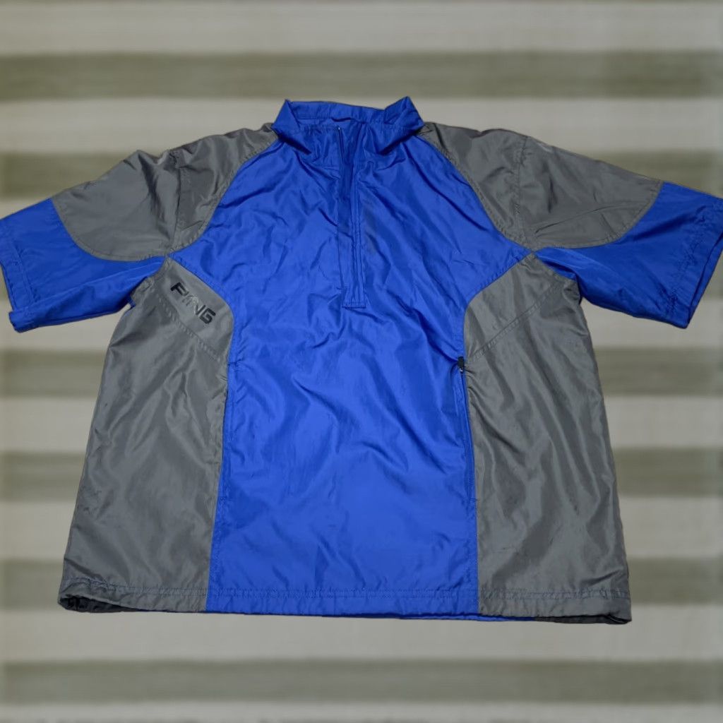 Vintage PING Performance Men Blue Gray 1/2 Zip Pullover Short Sleeve Jacket M Size US M / EU 48-50 / 2 - 1 Thumbnail