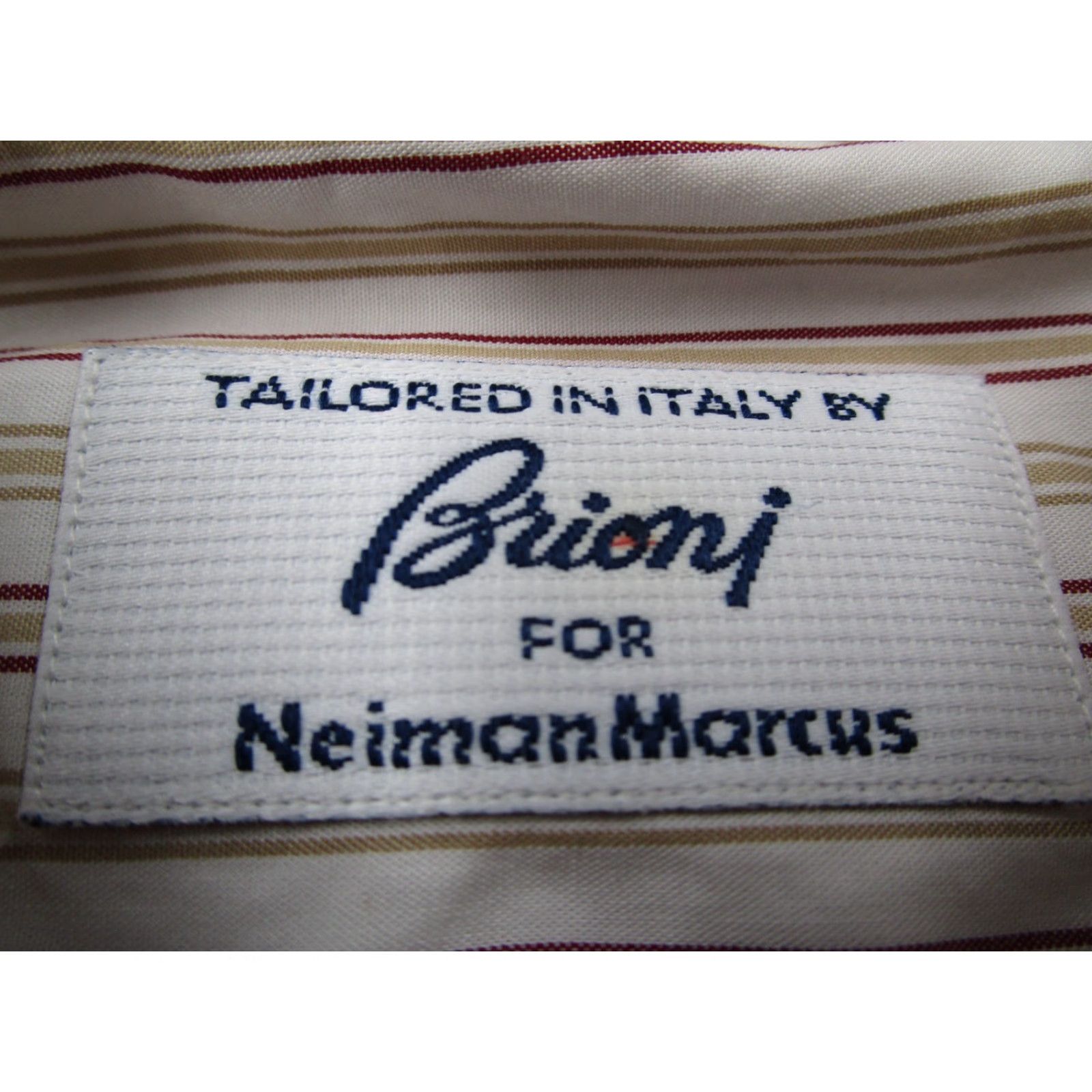 Brioni VINTAGE Brioni Dress Shirt Large 16 Beige Striped Long Sleeve Button Up Italian Designer Mens Size 42R - 3 Thumbnail