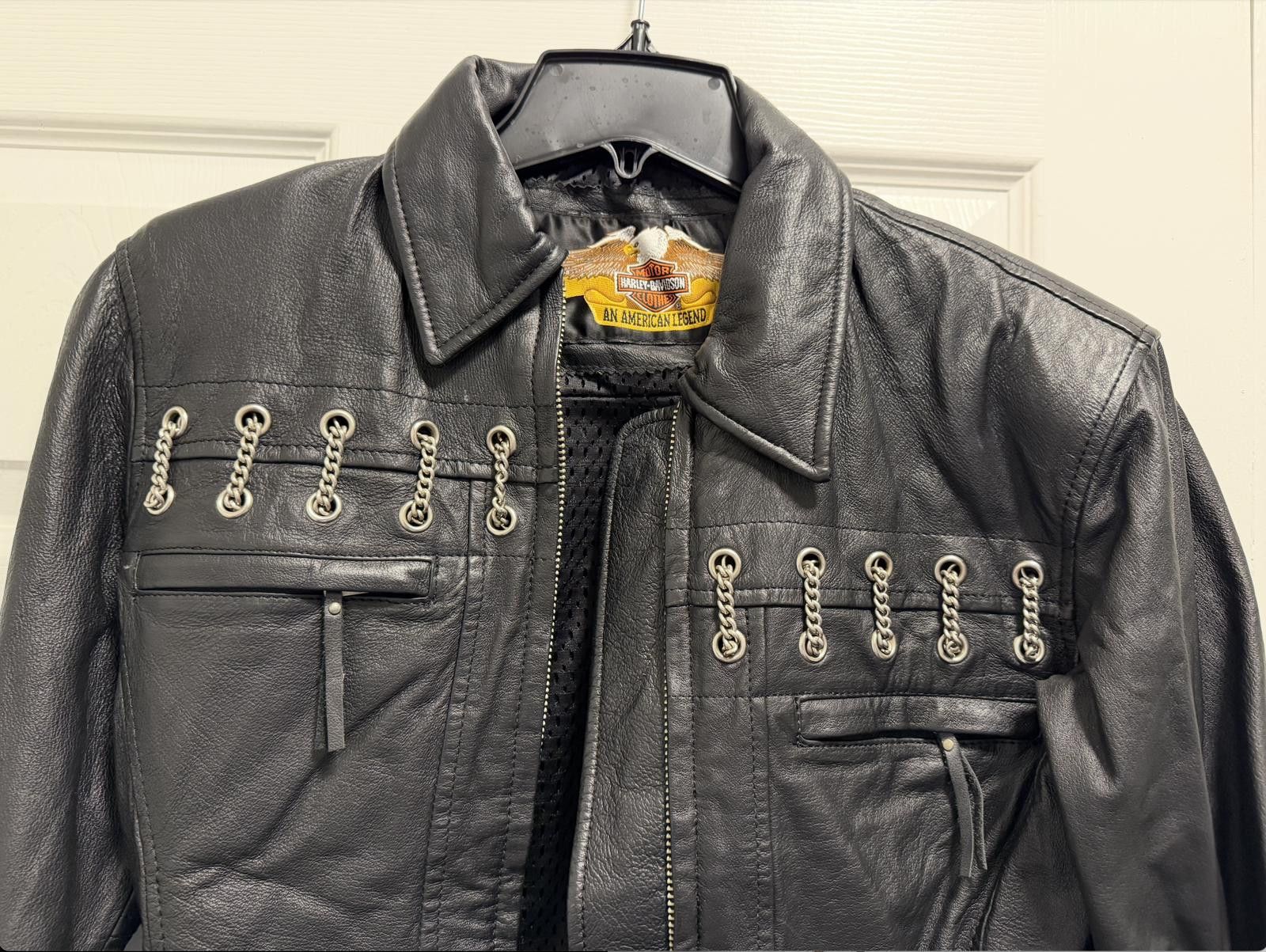 Harley Davidson Harley-Davidson Genuine Leather Chain Detail Jacket S Size S / US 4 / IT 40 - 11 Thumbnail