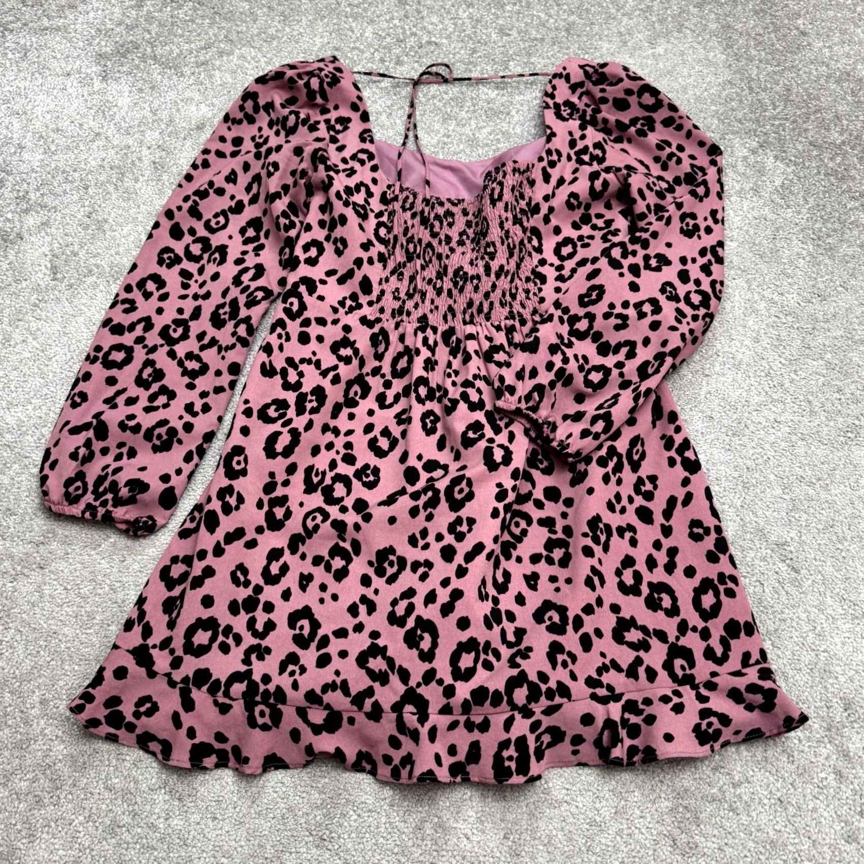 Lulus Lulus Leopard Print Mini Dress Womens Large Pink Square Neck Size L / US 10 / IT 46 - 2 Thumbnail