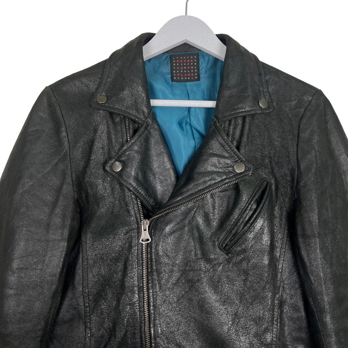 Issey Miyake 🔥 SENSE OF PLACE GOAT HIDE LEATHER MOTO JACKET Size US S / EU 44-46 / 1 - 3 Thumbnail