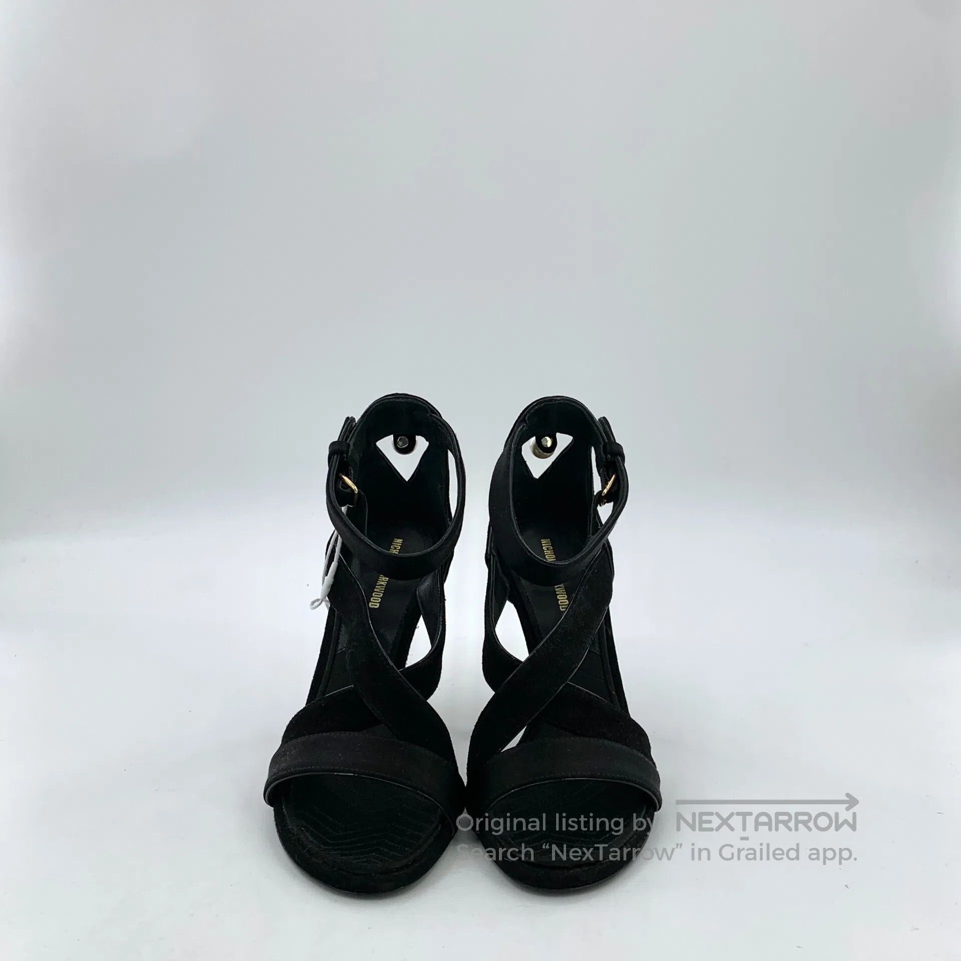 Chanel Chanel Black crossed ribbon buckle design fine heel high h Size US 5 / IT 35 - 3 Thumbnail