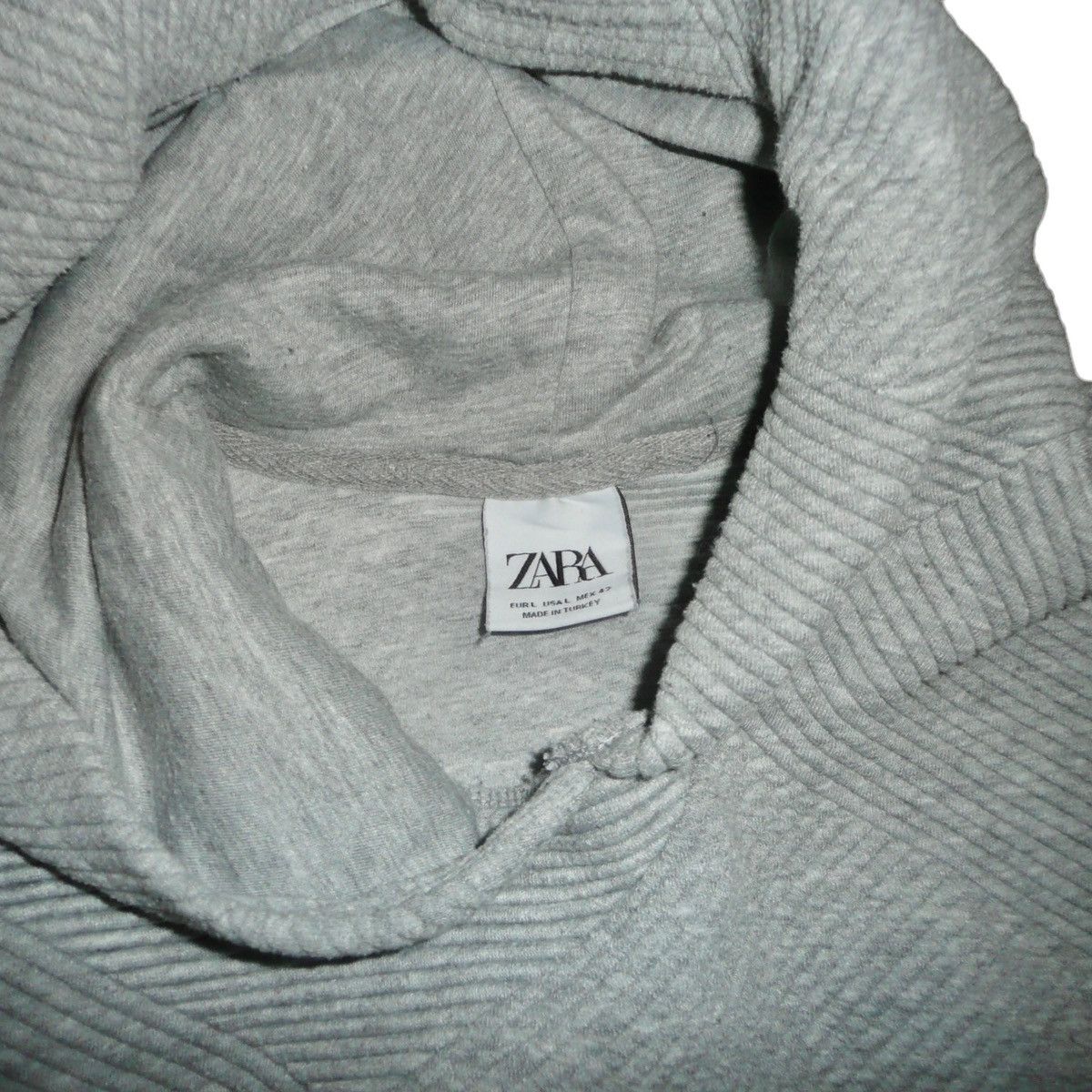 Zara Zara Textured Hoodie • Gray • Large Size US L / EU 52-54 / 3 - 3 Thumbnail