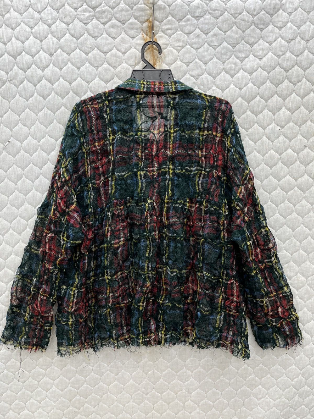 Issey Miyake 🔥🔥VINTAGE ISSEY MIYAKE SUNAO KUWAHARA TARTANWOOL MESH SHIRTS Size M / US 6-8 / IT 42-44 - 4 Thumbnail