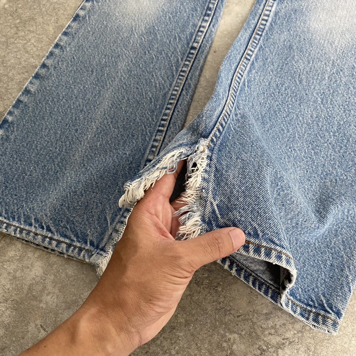 Vintage 70’s Levis 517 Faded Blue Distressed Flared Jeans
