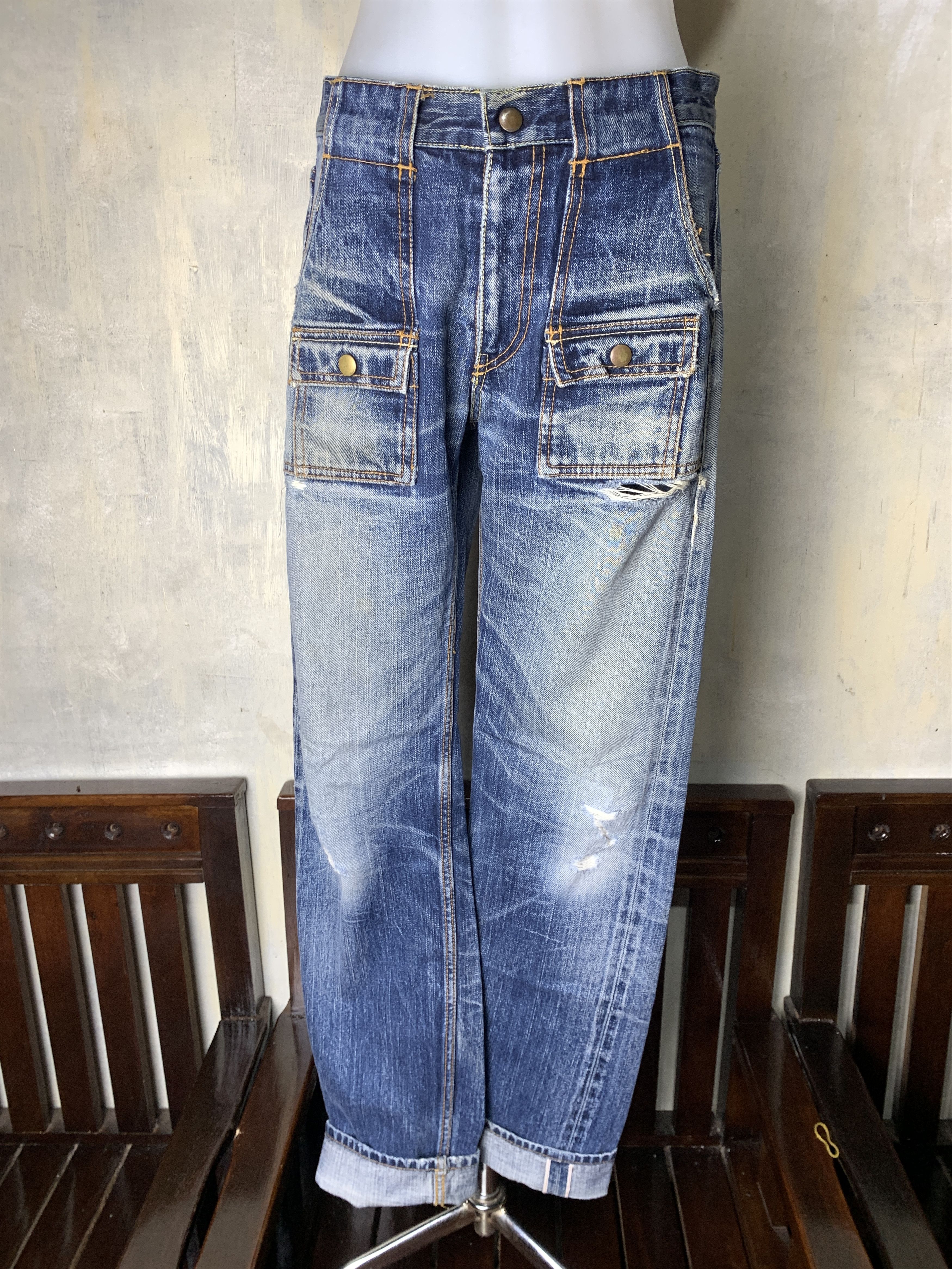 Eternal 2000s Eternal Trash Blue Selvedge Denim Jeans (28) Size 28" / US 6 / IT 42 - 2 Thumbnail