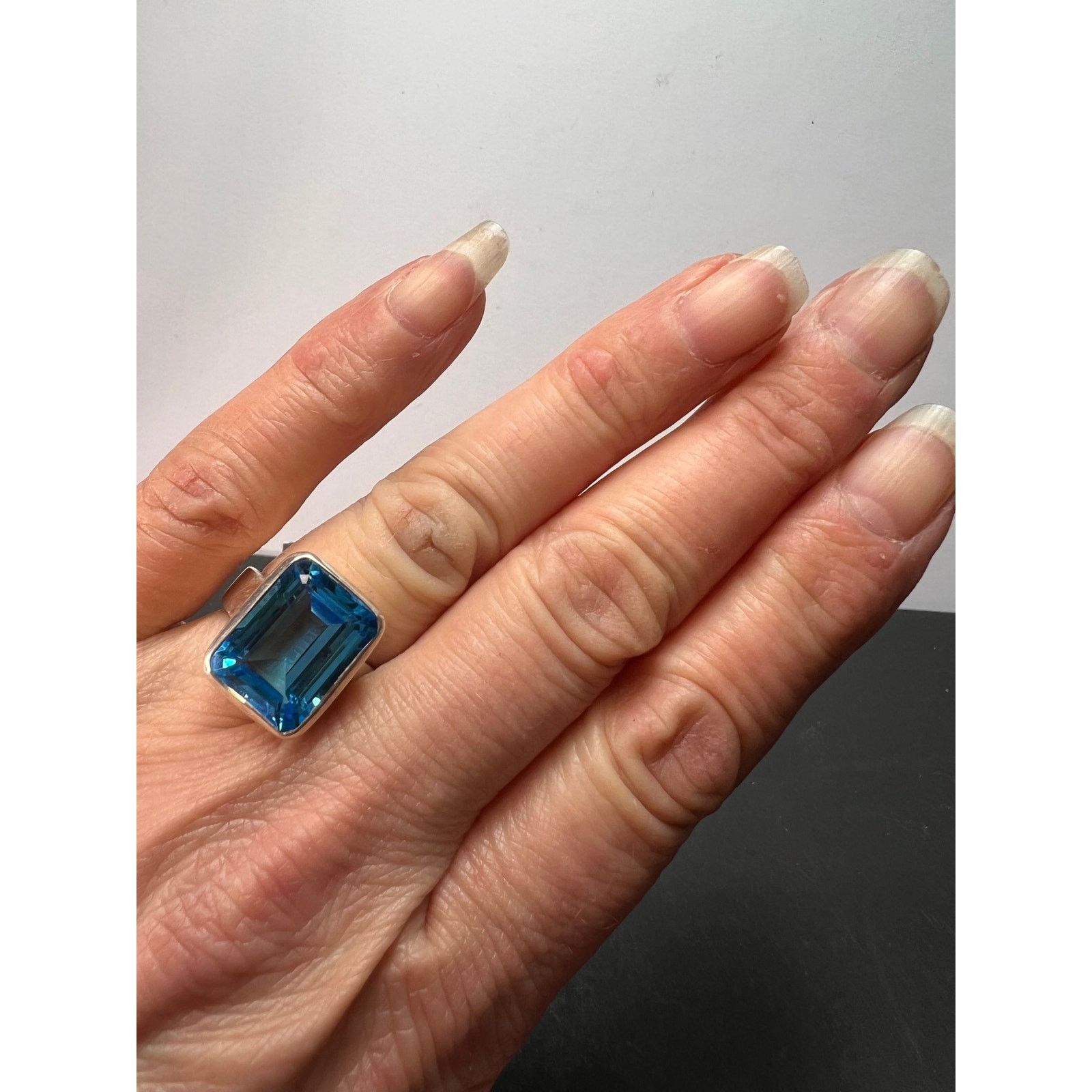 Other NEW Swiss blue topaz sterling silver ring size 7 Size ONE SIZE - 4 Thumbnail