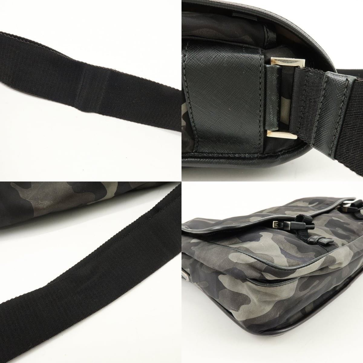 Prada Prada Triangle Logo Saffiano Messenger Bag Camouflage Size ONE SIZE - 4 Thumbnail