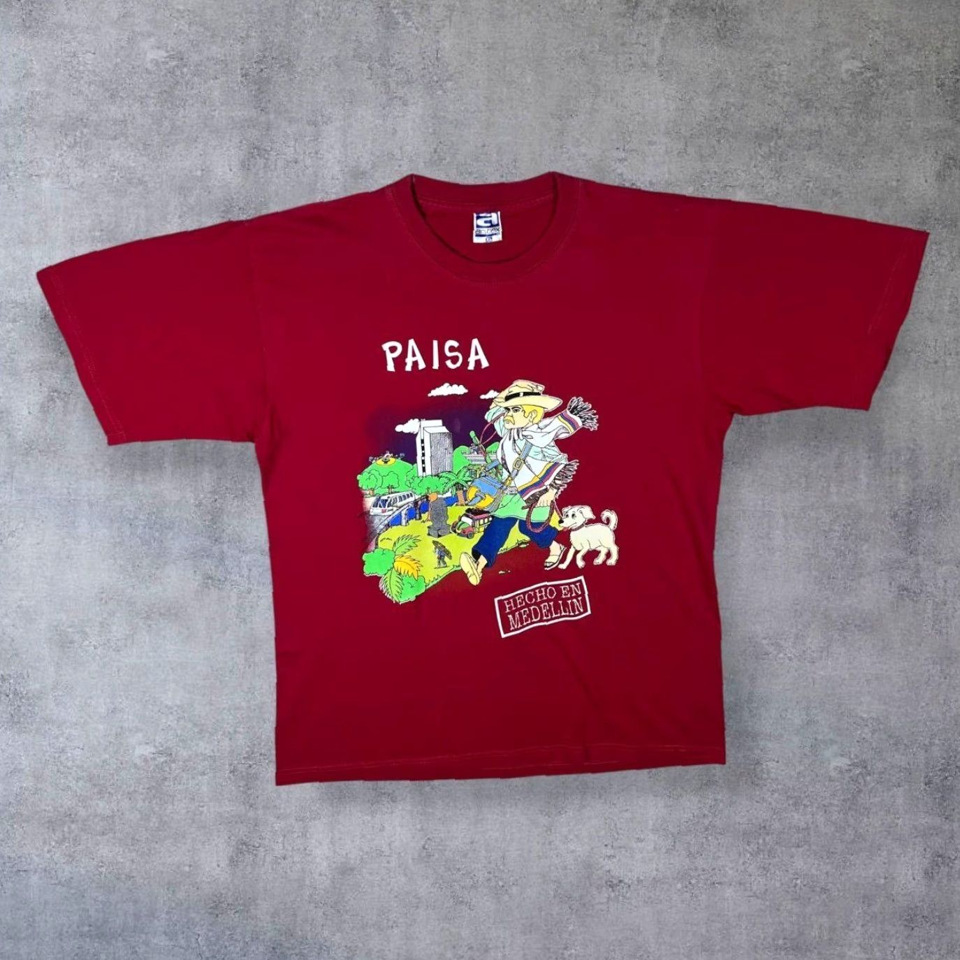 Vintage VINTAGE Paisa “Hecho En Medellin” Souvenir Spellout Graphic Red T-Shirt XL Mens Size US XL / EU 56 / 4 - 2 Thumbnail