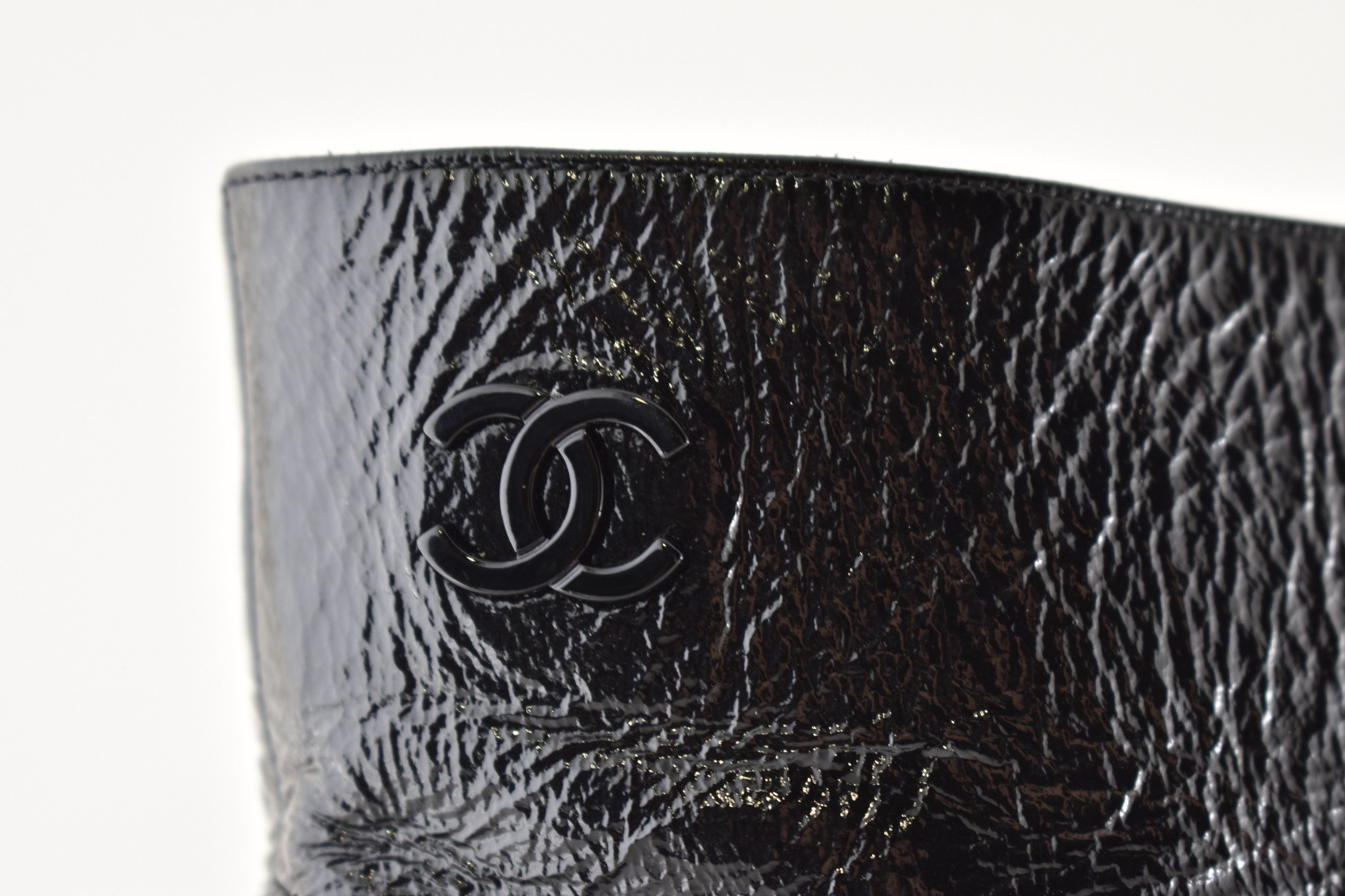 Chanel Chanel 24B Black Patent CC Short Ankle Block Heel Bootie 42 Size US 12 / IT 42 - 6 Thumbnail