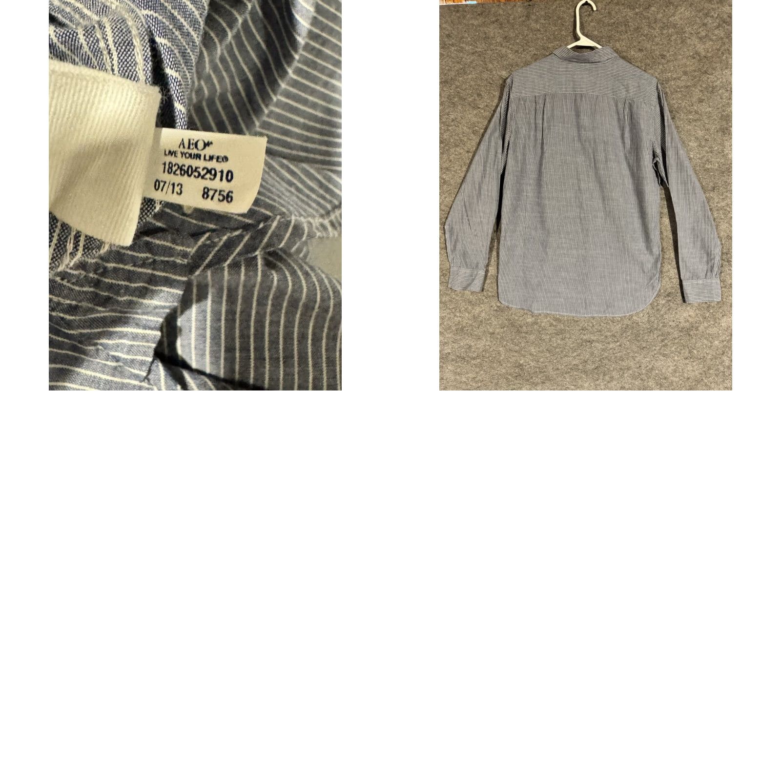 American Eagle Outfitters VINTAGE American Eagle Outfitters Button-Down Shirt Men Medium Pinstripe 100% Cotton Gray Casual Workwear 2010s Mens Size US M / EU 48-50 / 2 - 8 Thumbnail