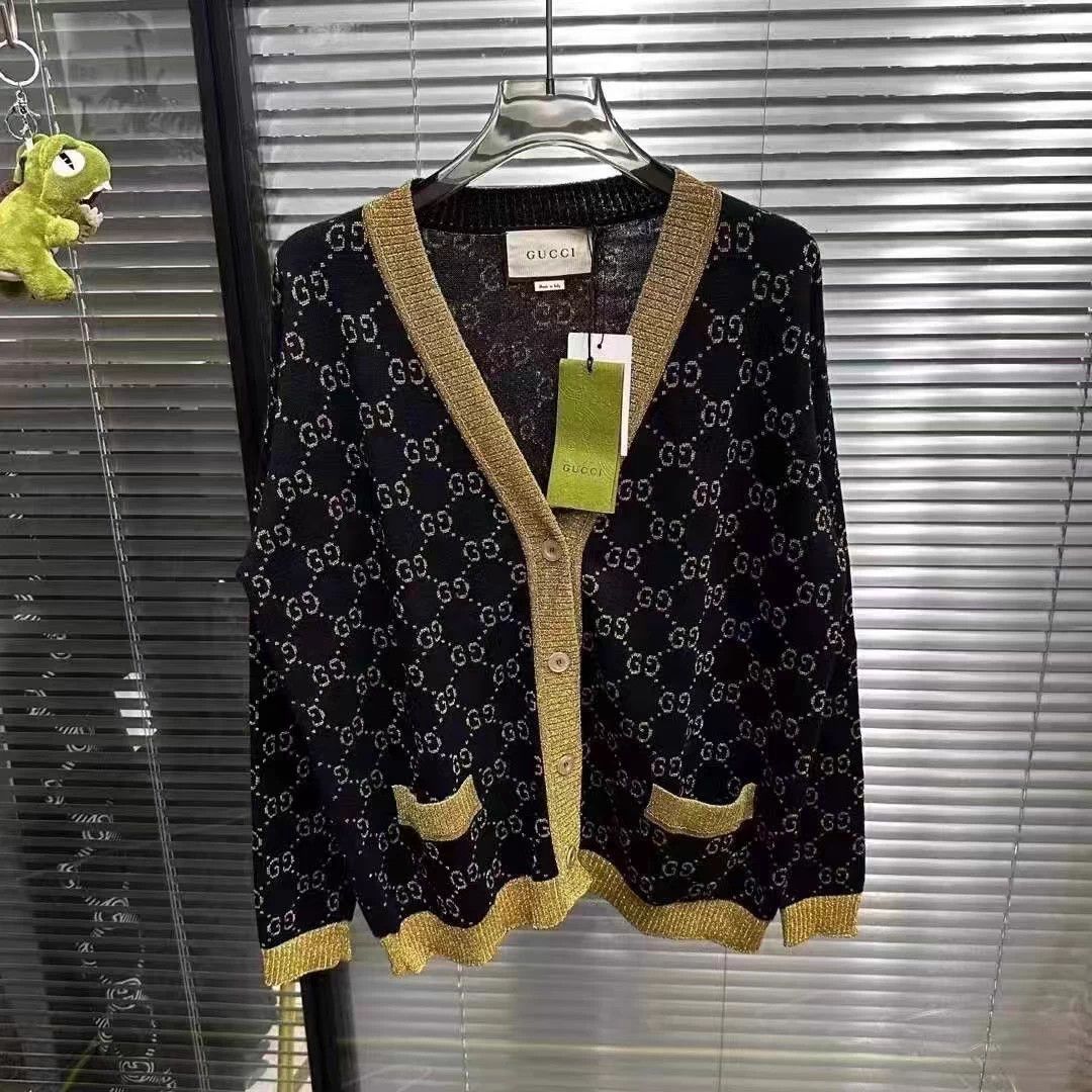 Gucci Gucci New with tags GG monogram black gold cardy M Size M / US 6-8 / IT 42-44 - 1 Thumbnail