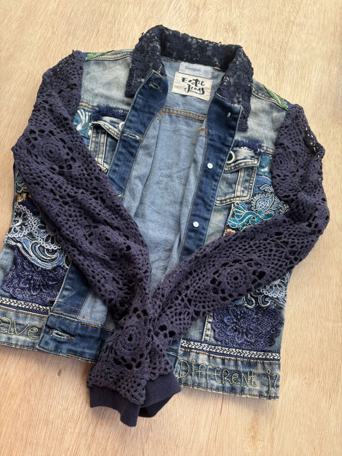 Hysteric Glamour × Japanese Brand Desigual Exotic Jeans Denim Jacket Luxury Style Size M / US 6-8 / IT 42-44 - 6 Thumbnail