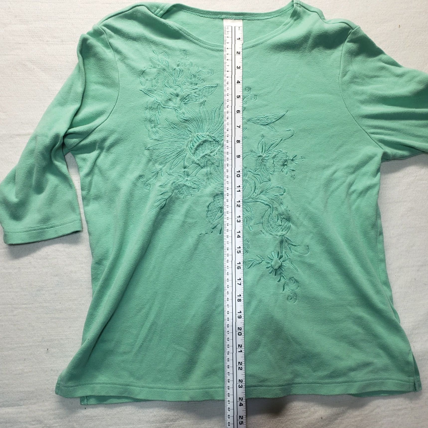 Blair Blair Green Floral Embroidered Crewneck Sweater Adult Women Large Size L / US 10 / IT 46 - 6 Thumbnail