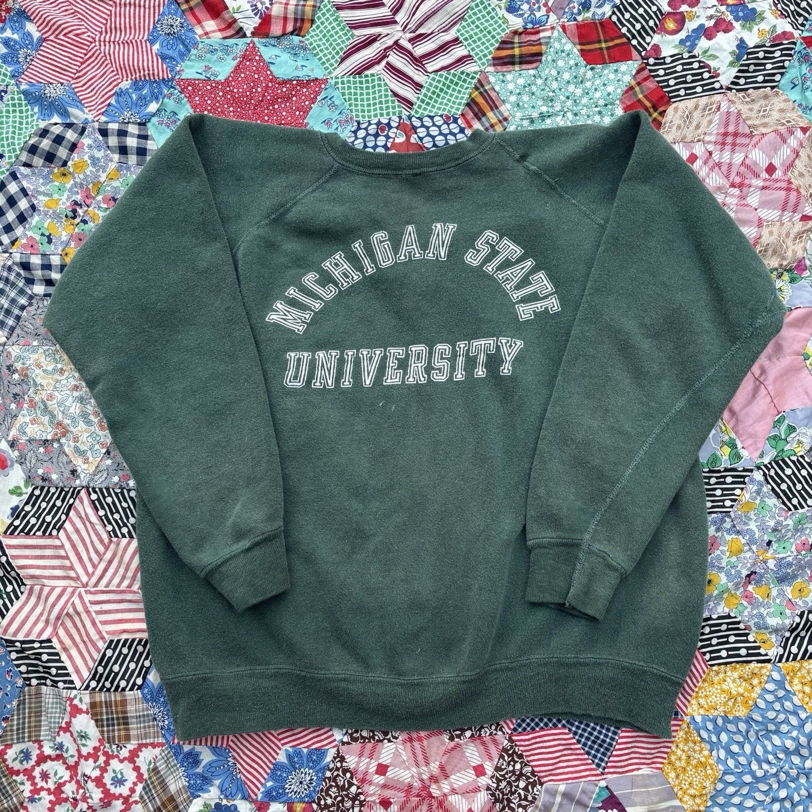 Champion Vintage 1970s Champion Blue Bar Michigan State Crewneck Size US M / EU 48-50 / 2 - 2 Thumbnail
