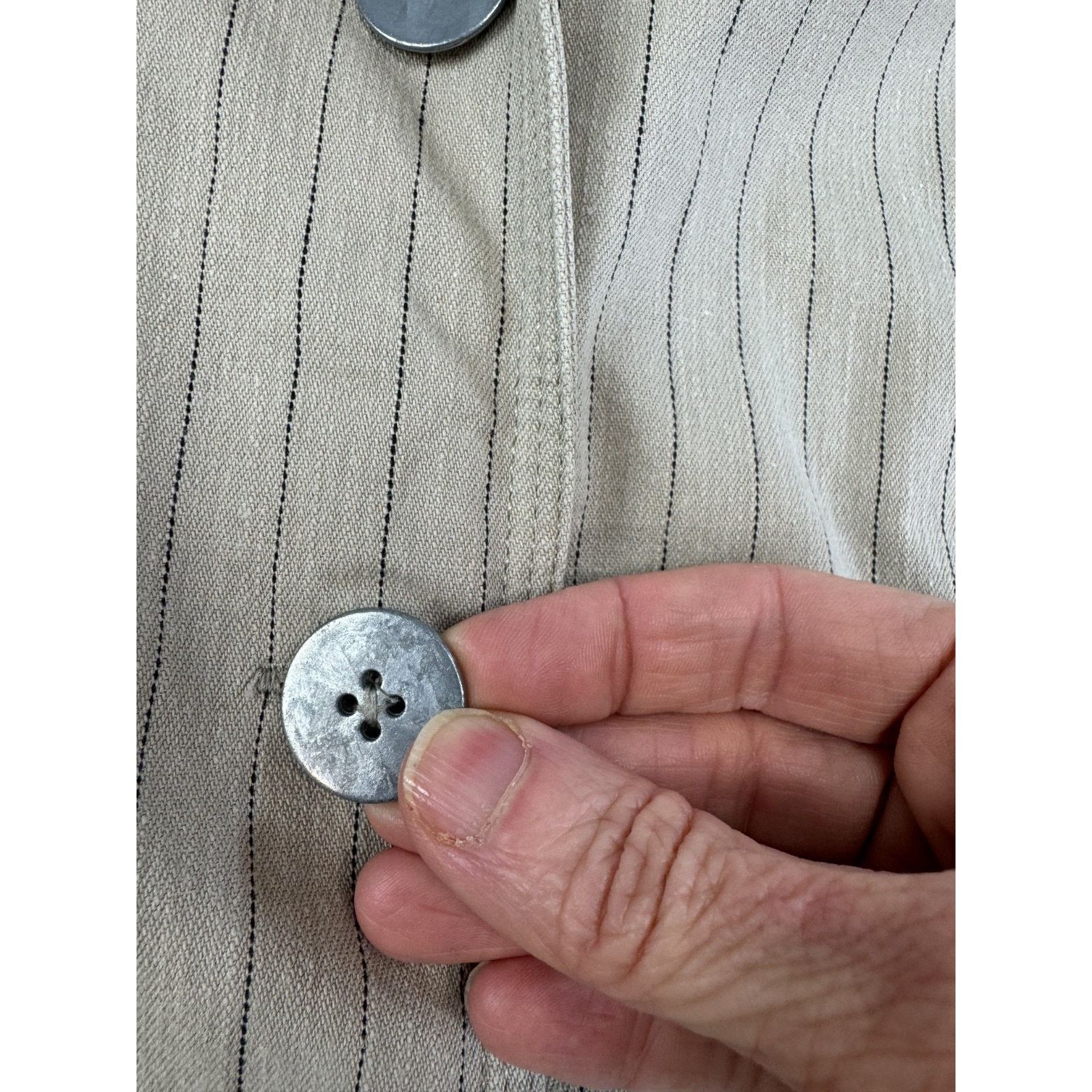 Chicos Grunge Chicos Cotton Cinched Waist Blazer 0 Neutral Preppy Size XS / US 0-2 / IT 36-38 - 5 Thumbnail