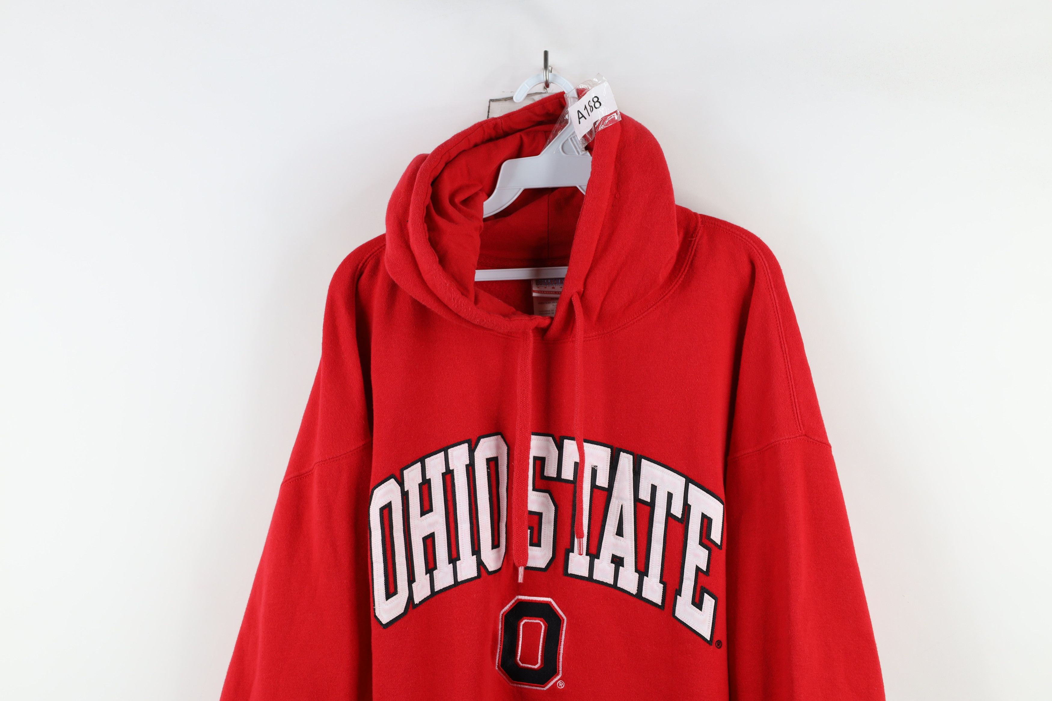 Vintage Vintage 90s Fit Ohio State University Hoodie Sweatshirt Red Size US XL / EU 56 / 4 - 2 Thumbnail