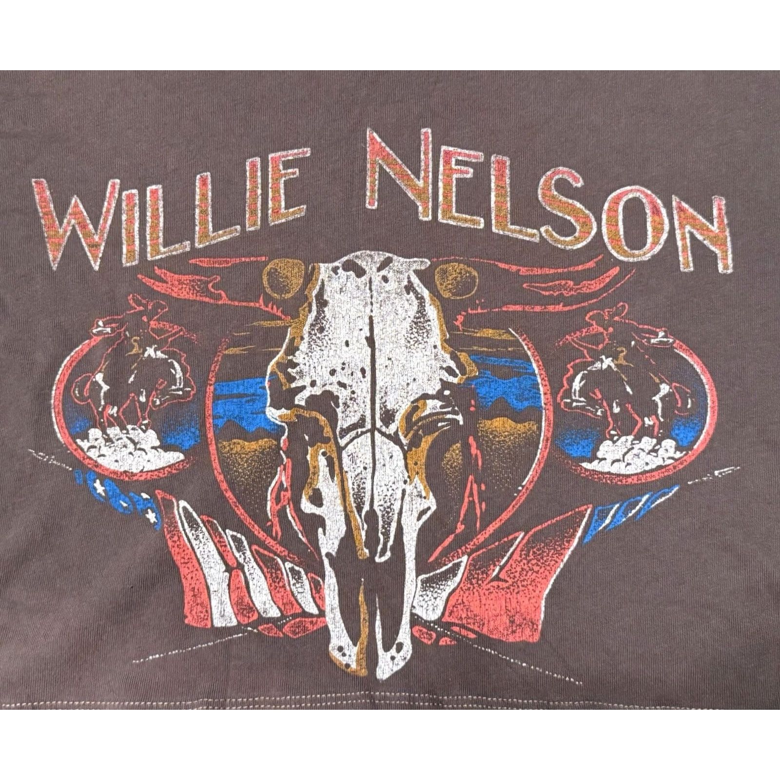 Vintage Daydreamer Willie Nelson & Family Tour Cropped T-Shirt M Women Washed Black Cowboys Western Country Rock Hipster 90s? No, 70s? Size M / US 6-8 / IT 42-44 - 3 Thumbnail