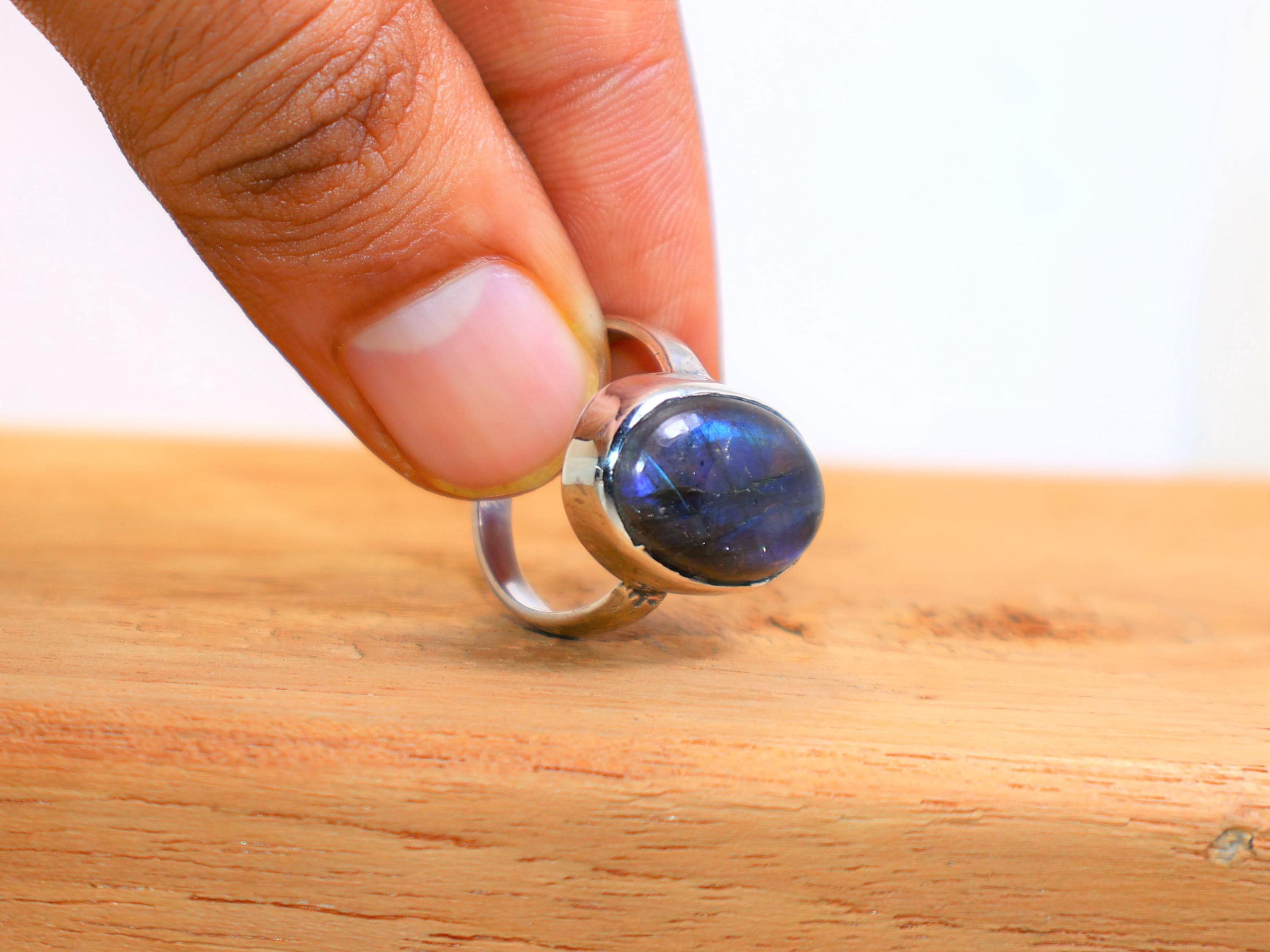 Handmade Labradorite Ring, 925 Sterling Silver Handmade Women Jewelry Size ONE SIZE - 7 Thumbnail