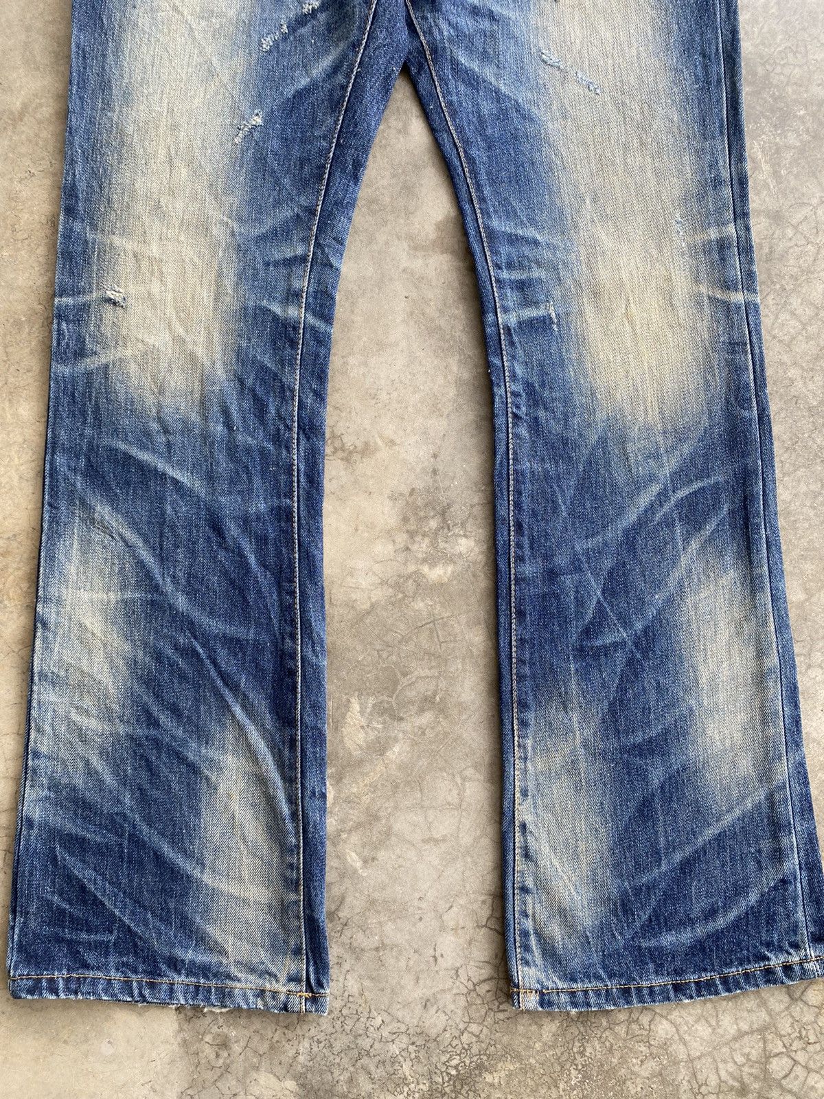 Hysteric Glamour × Japanese Brand × Tornado Mart Flare Jeans DPSR Mud Rusty Distressed Denim Size US 32 / EU 48 - 12 Thumbnail