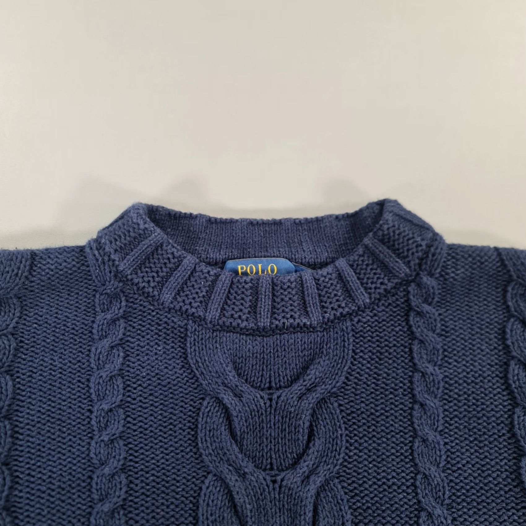 Polo Ralph Lauren Polo Ralph Lauren Jumper Womens XS Navy Blue Cotton Cable-Knit Pullover Crew Neck Long Sleeve Size XS / US 0-2 / IT 36-38 - 2 Thumbnail