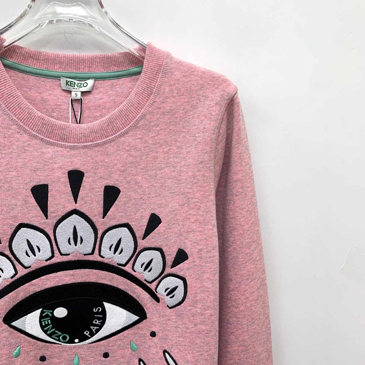 Kenzo Kenzo Pink Logo Eye Embroidered Long Sleeve Sweatshirt K26WX Size S / US 4 / IT 40 - 3 Thumbnail