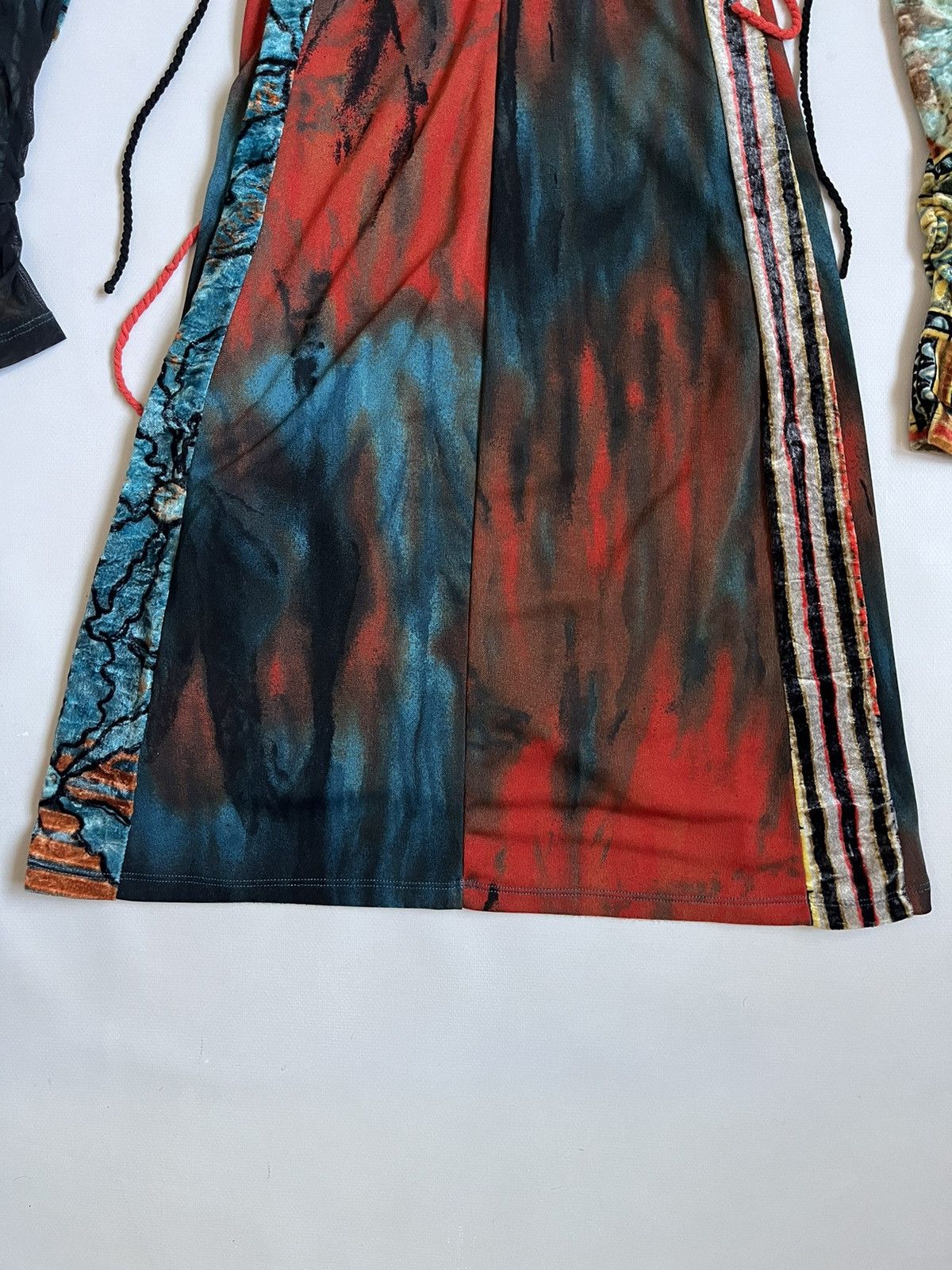 Jean Paul Gaultier Save The Queen Asymmetrical Mesh Polyamide Multicolor Dress Size S / US 4 / IT 40 - 20 Thumbnail