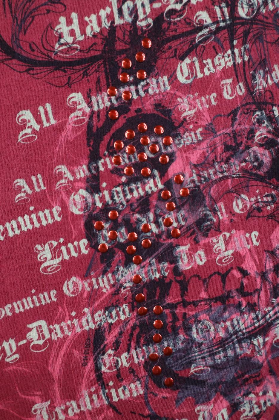 Harley Davidson Vintage Y2K Harley Davidson Tribal Floral Leaf T-Shirt Red Size XL / US 12-14 / IT 48-50 - 6 Thumbnail