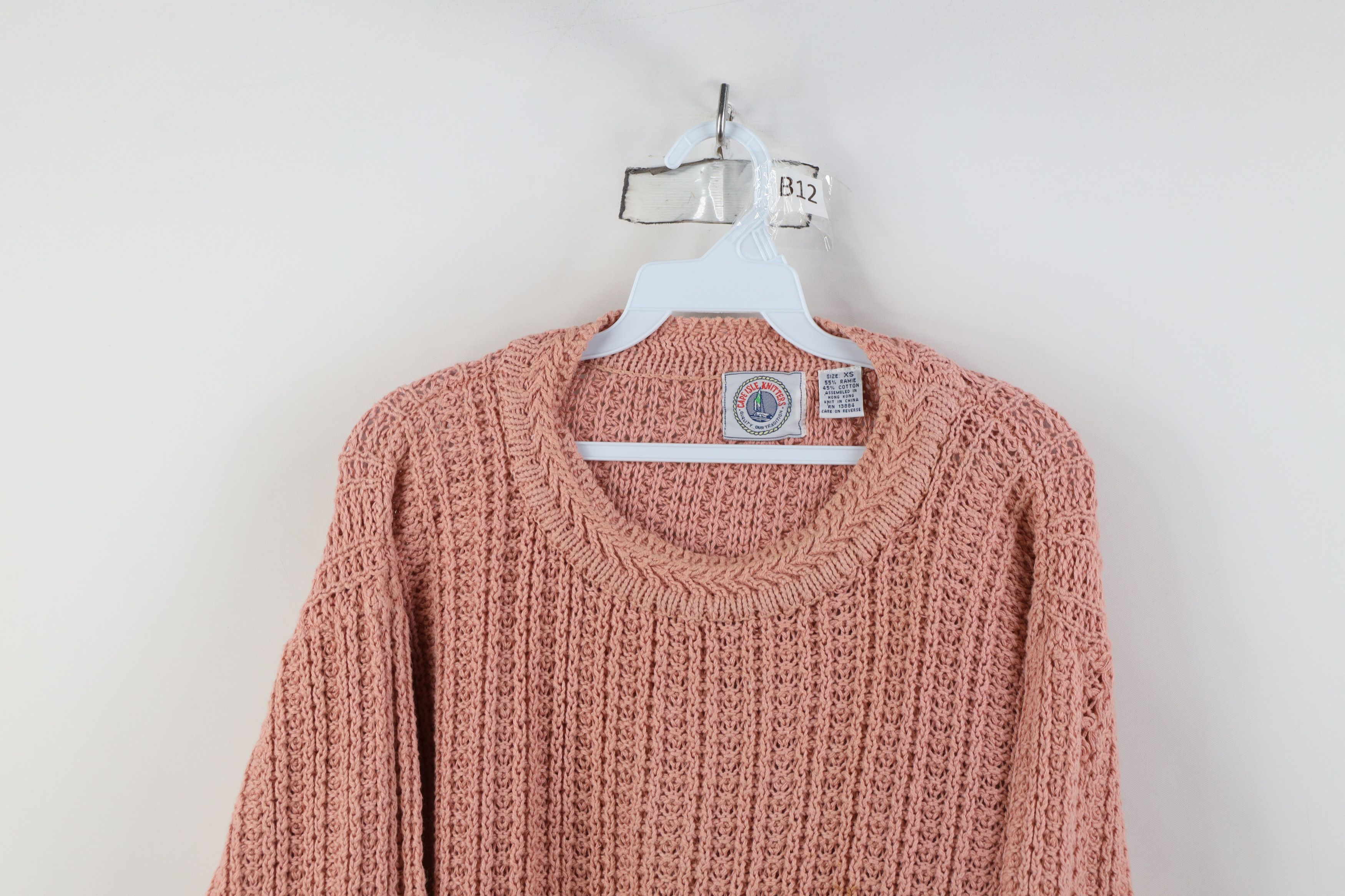 Vintage Vintage 90s Streetwear Ribbed Knit Crewneck Sweater Pink Size XS / US 0-2 / IT 36-38 - 2 Thumbnail