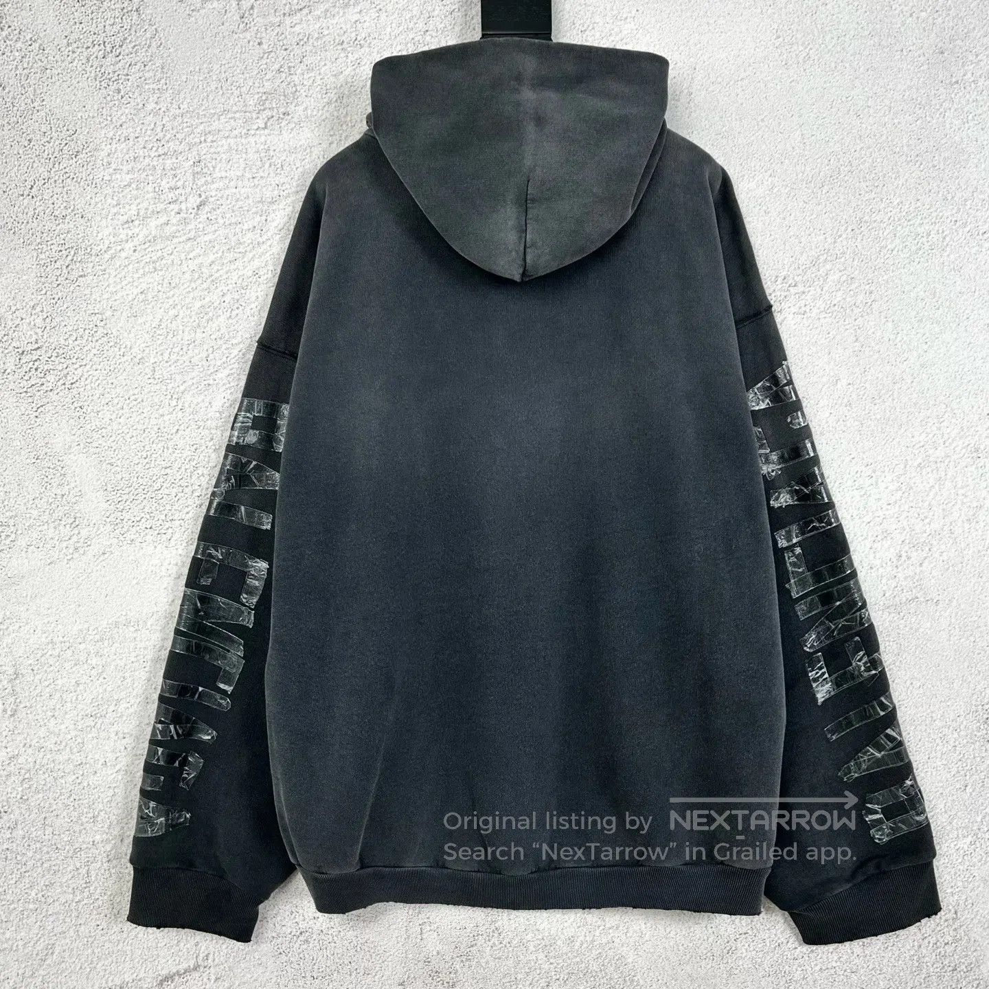 Balenciaga Balenciaga FW25 Black Lettered Sticker Tape Hoodie Size US M / EU 48-50 / 2 - 2 Thumbnail