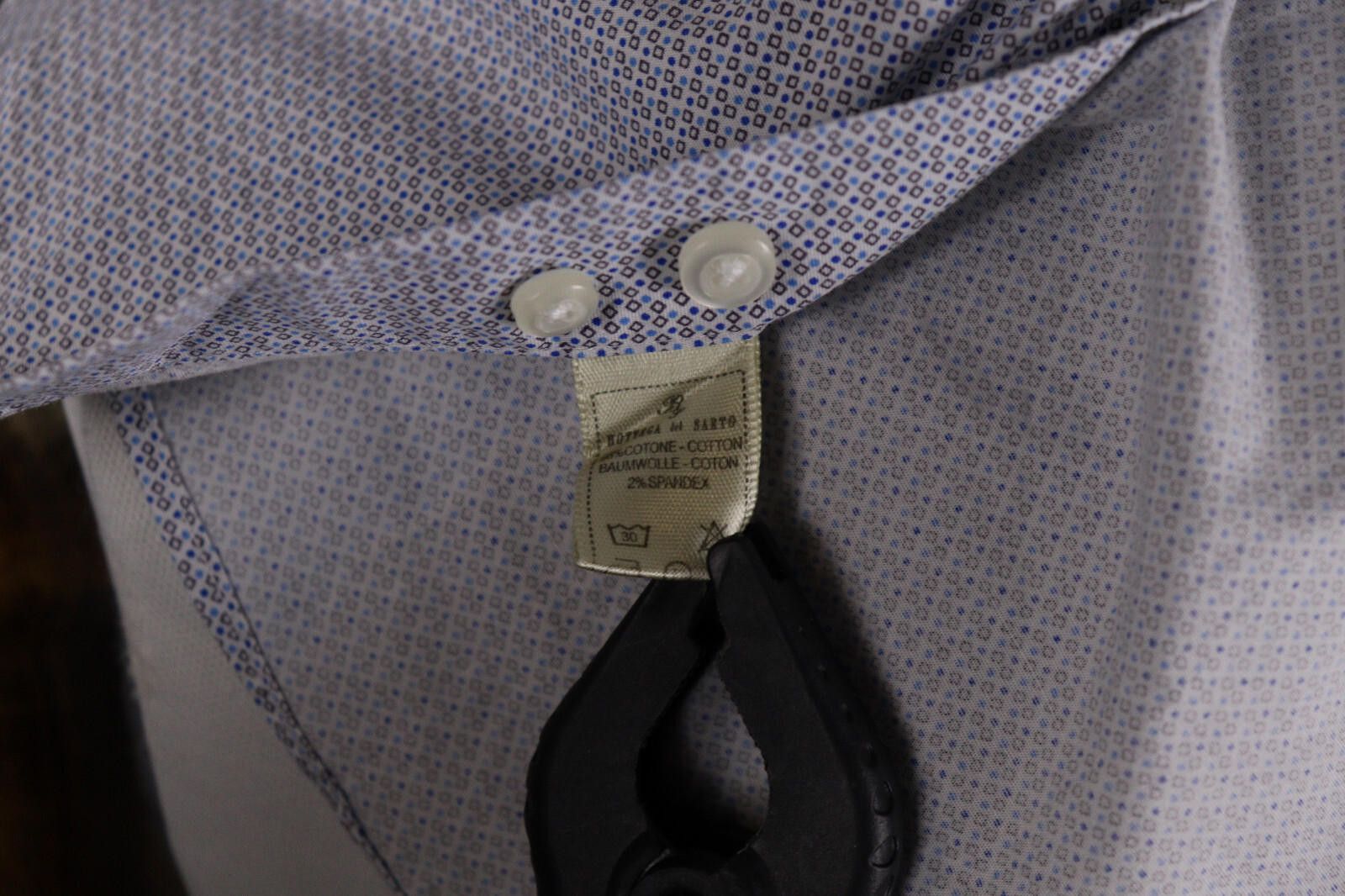 Designer Bottega del Sarto Slim Fit Blue Button Down Shirt Size 39 Size US M / EU 48-50 / 2 - 10 Thumbnail