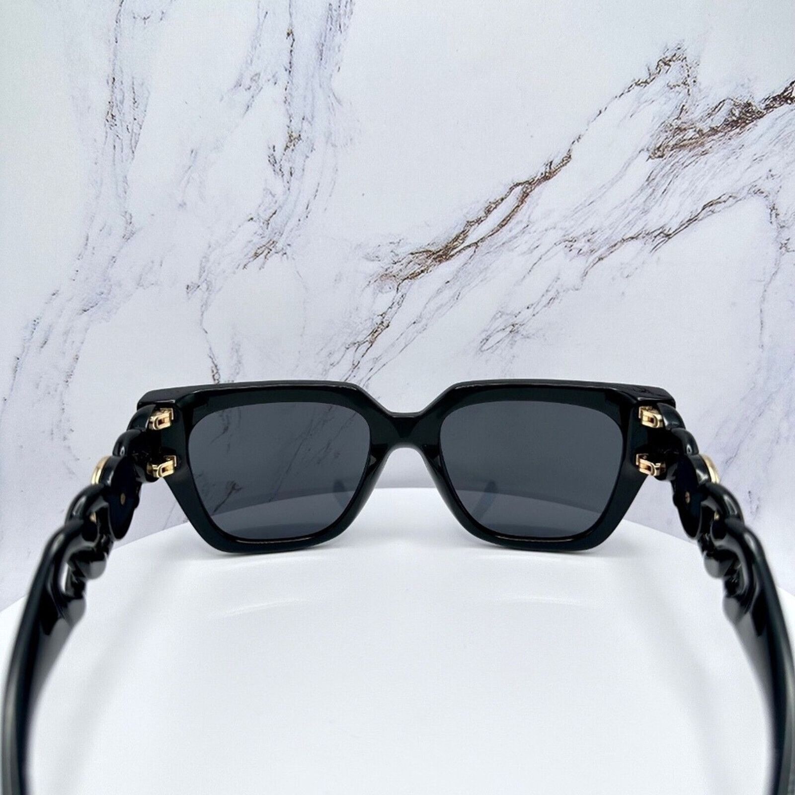 Versace NEW Versace Sunglasses Black Gold Medusa Logo Chain Arms Size ONE SIZE - 8 Thumbnail