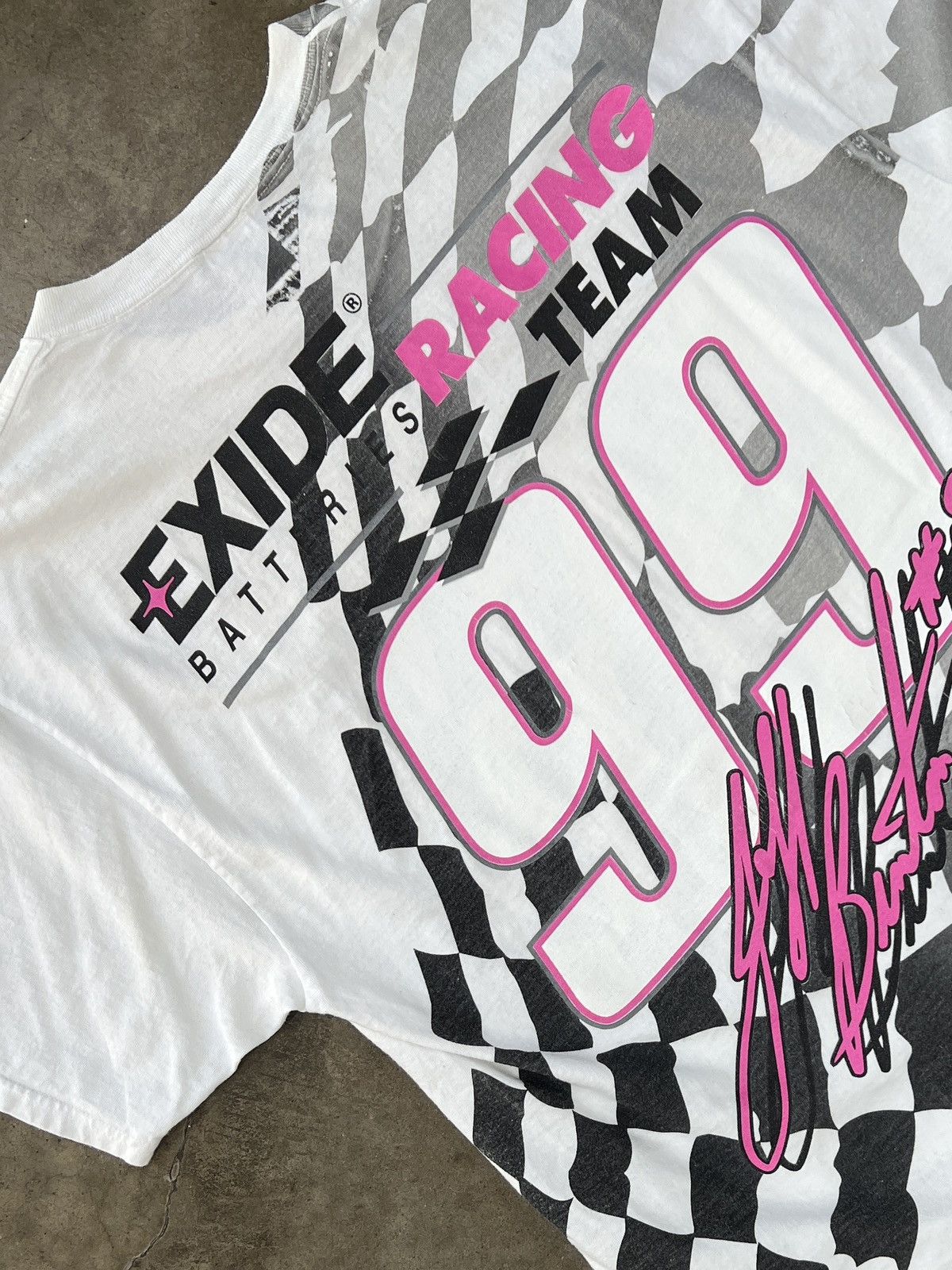 NASCAR Vintage AOP NASCAR 90s Exide Jeff Burton Racing Ford Tee XL Size US XL / EU 56 / 4 - 4 Thumbnail