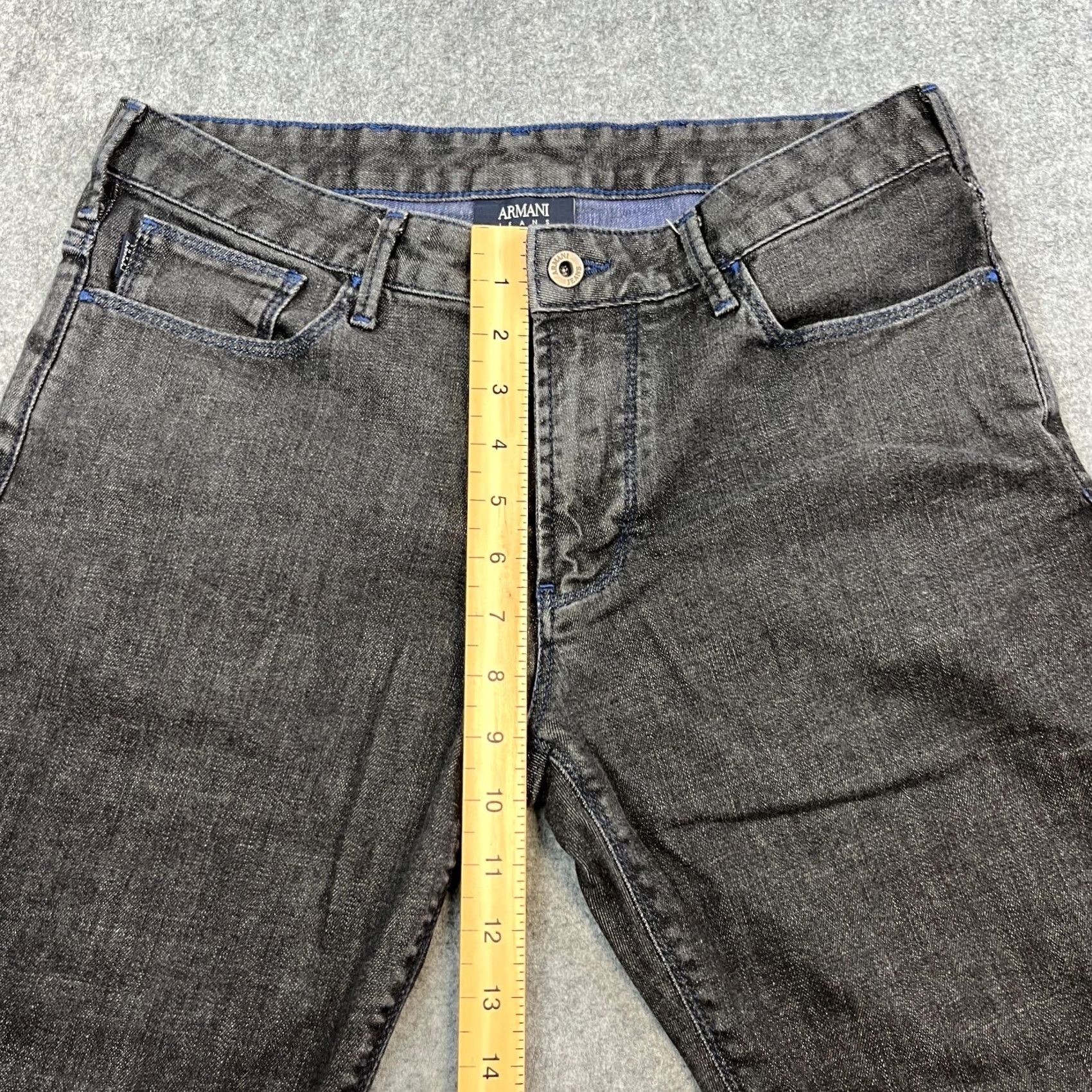 Vintage Armani Jeans Jeans Slim Tapered 32 Mens Dark Black Stretch Neppy GA Size US 32 / EU 48 - 5 Thumbnail