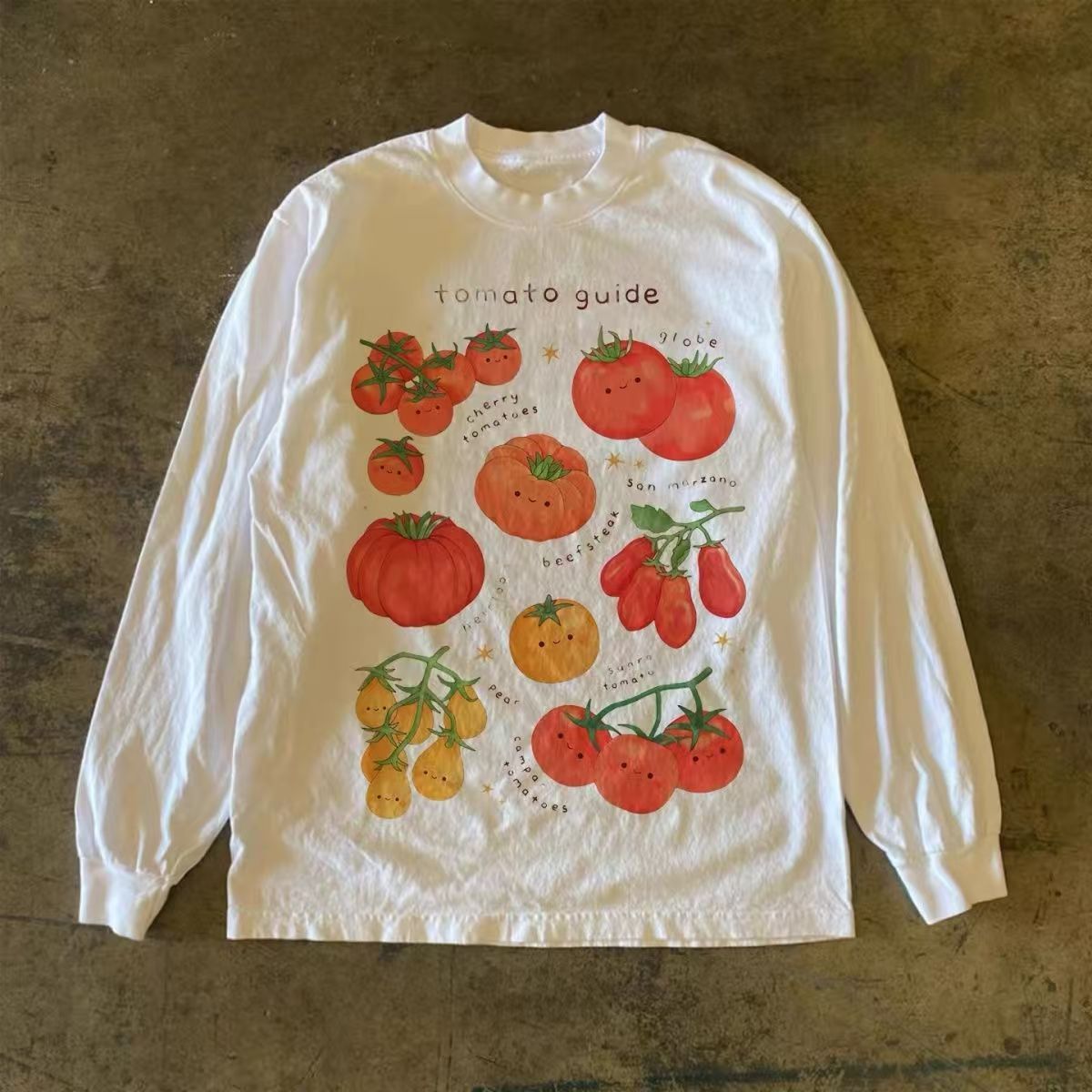 Vintage White washed vintage tomato print long-sleeved t-shirt Size US L / EU 52-54 / 3 - 1 Thumbnail